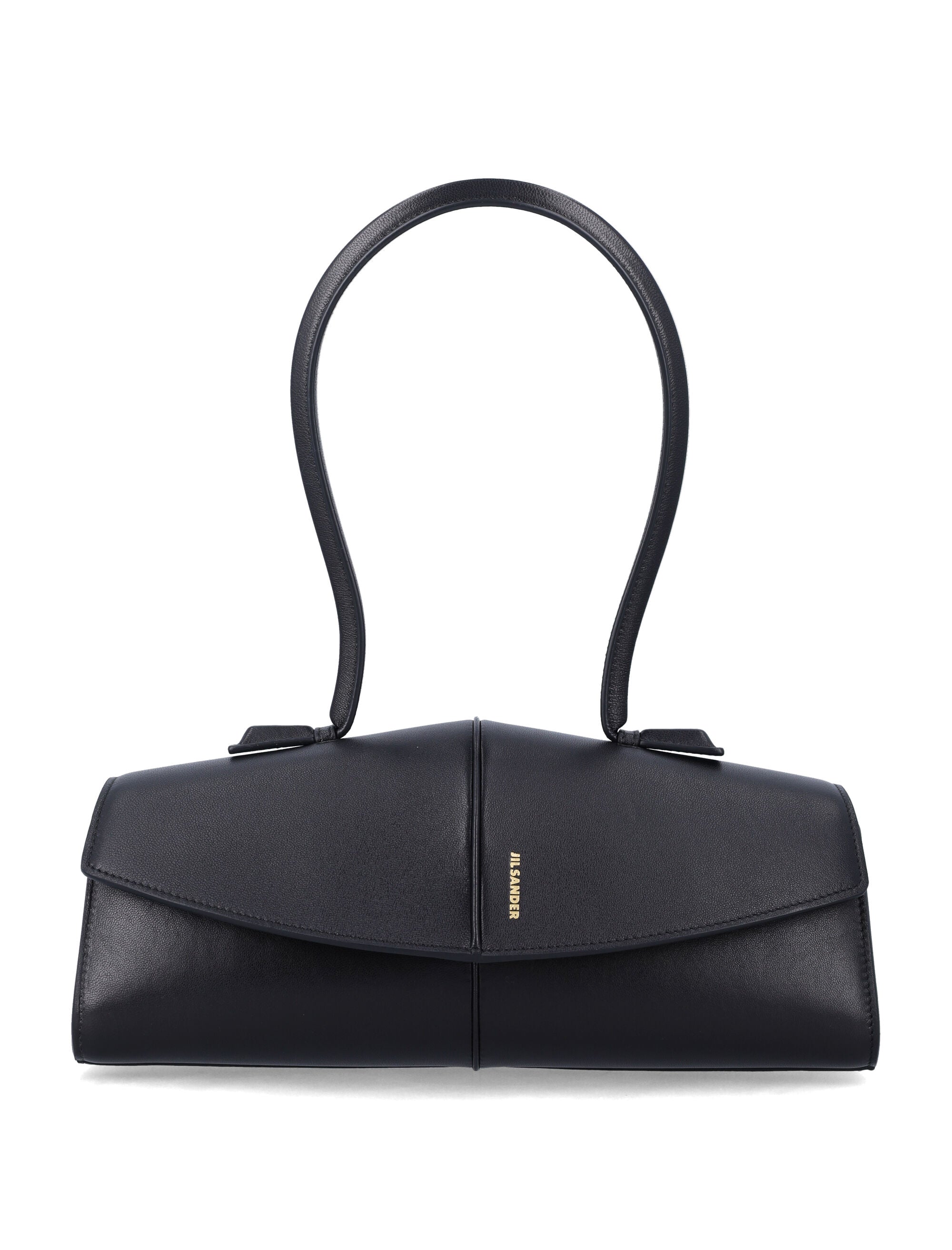 Linea Shoulder Black Leather Bag