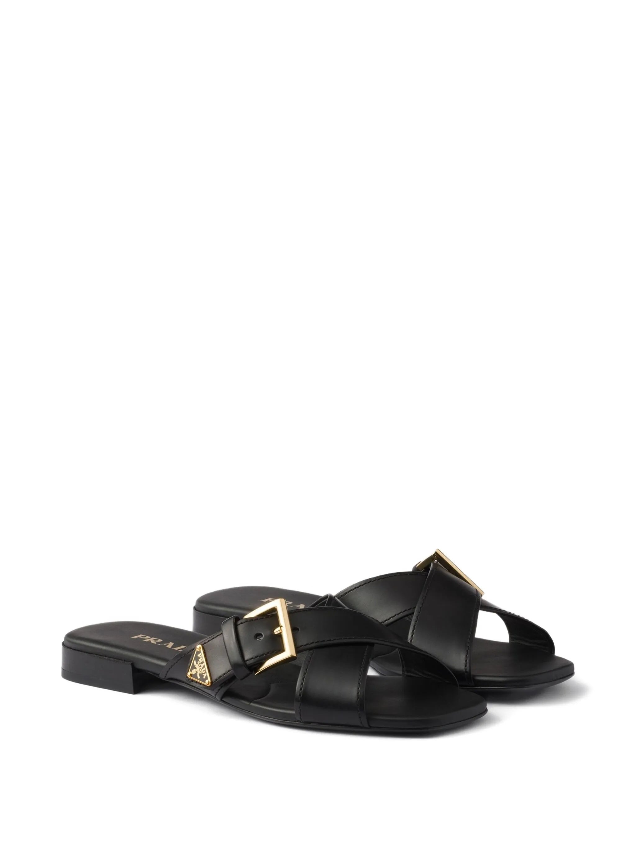 Flat Slide Sandals with Crisscross Straps