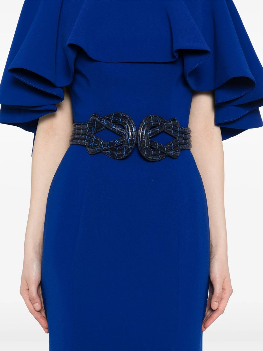 Fitted Crepe Long Dress