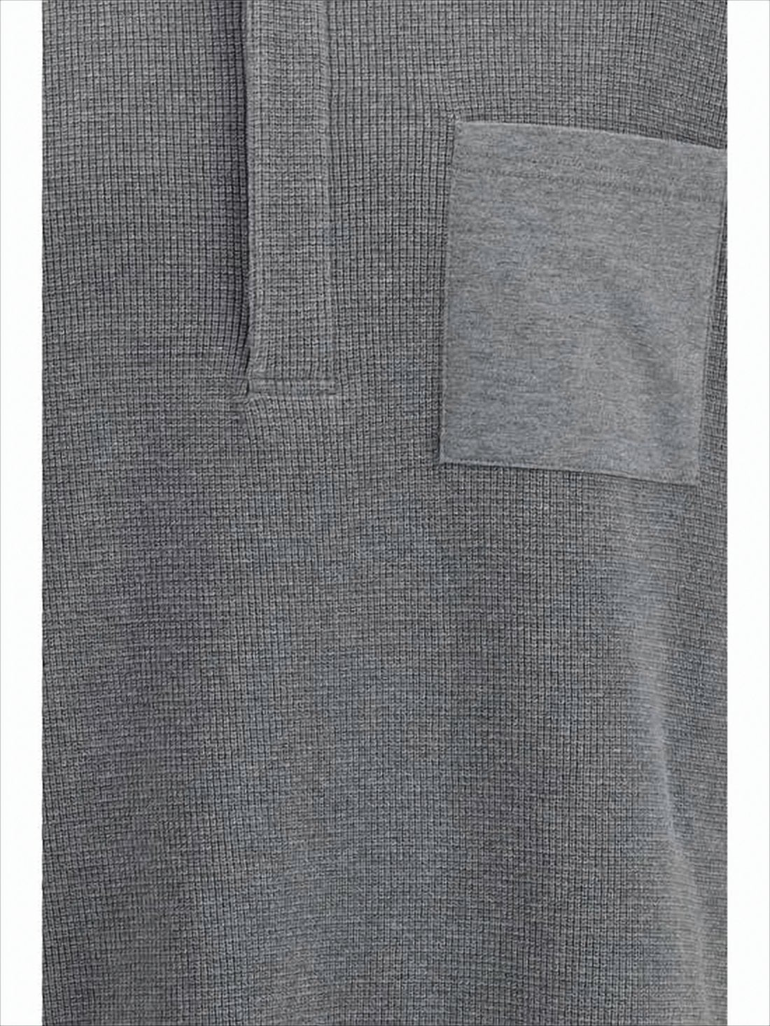 Textured Knit Sweater with Polo Collar