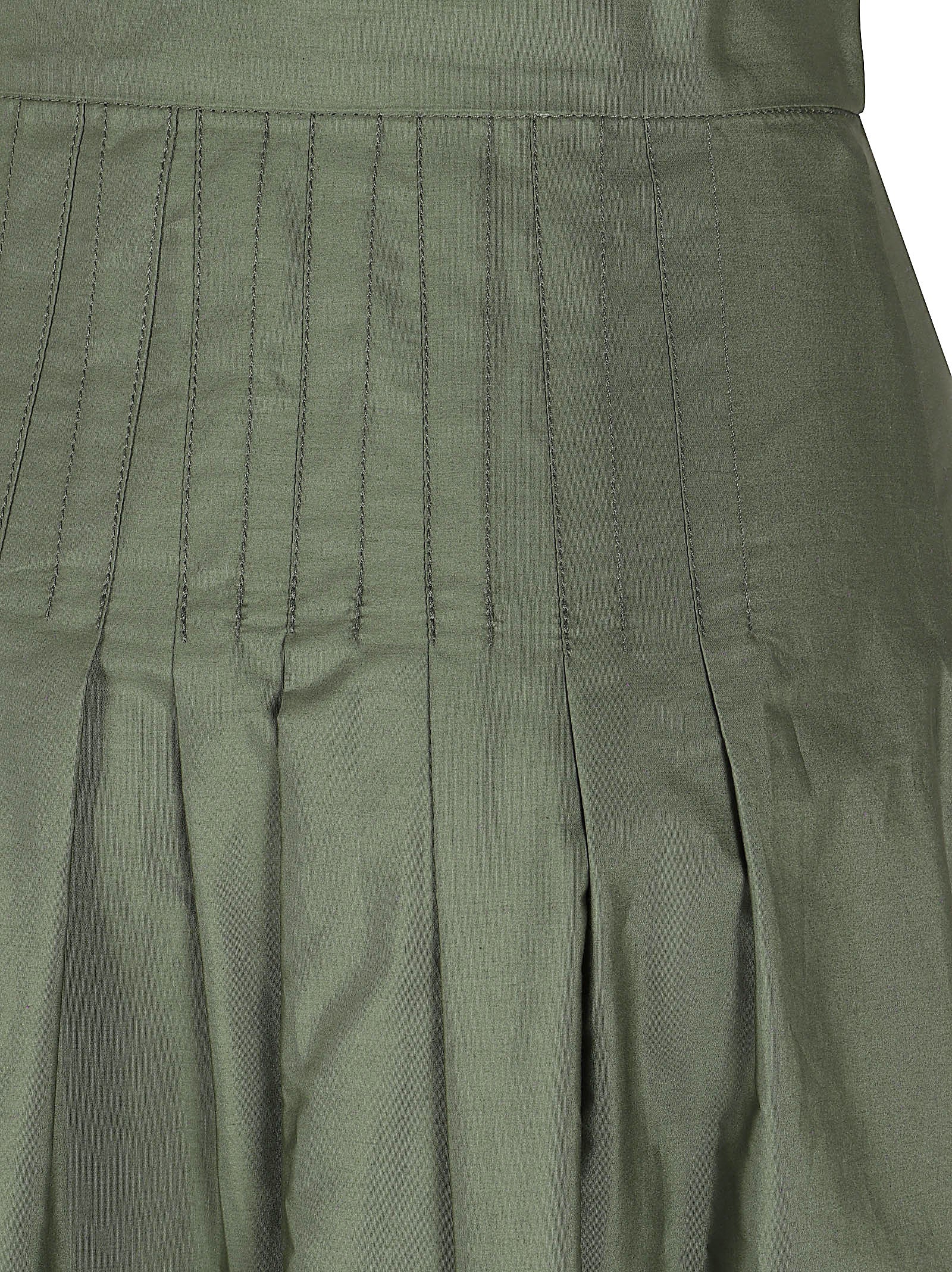 Midi-Length Skirt with Structured Waistband and Pleated Design