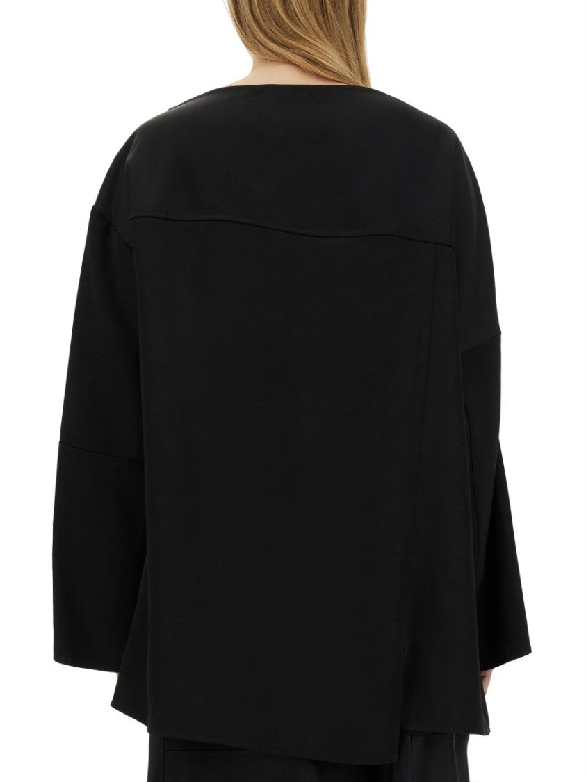 Asymmetrical Black Top With Unique Silhouette