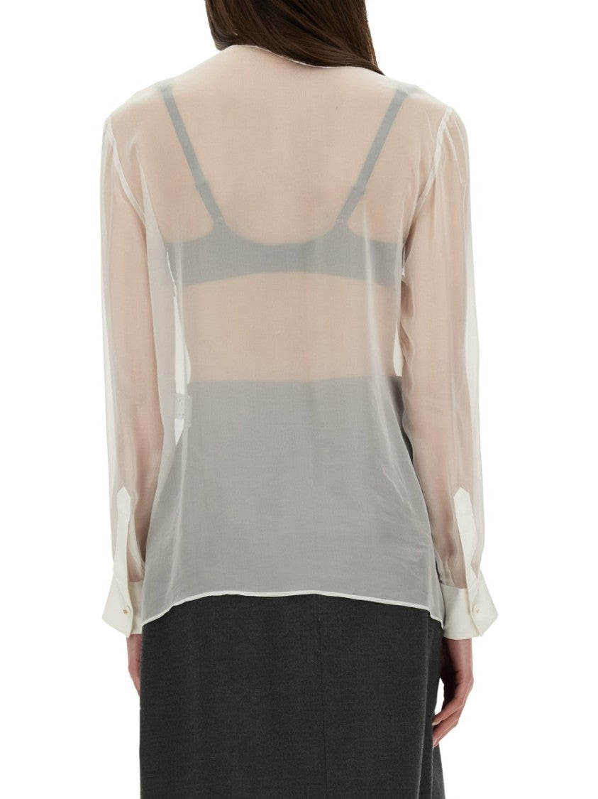 Chiffon Shirt With Bow
