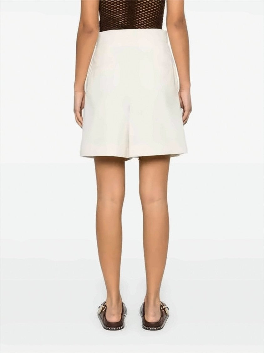 High-Waisted Tailored Shorts with Double-Button Closure