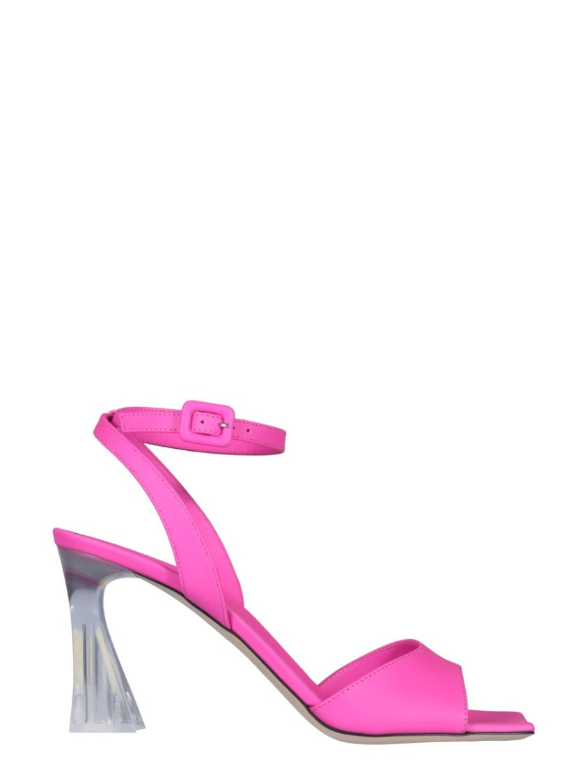 Pink Sandals With Transparent Plexi Heel