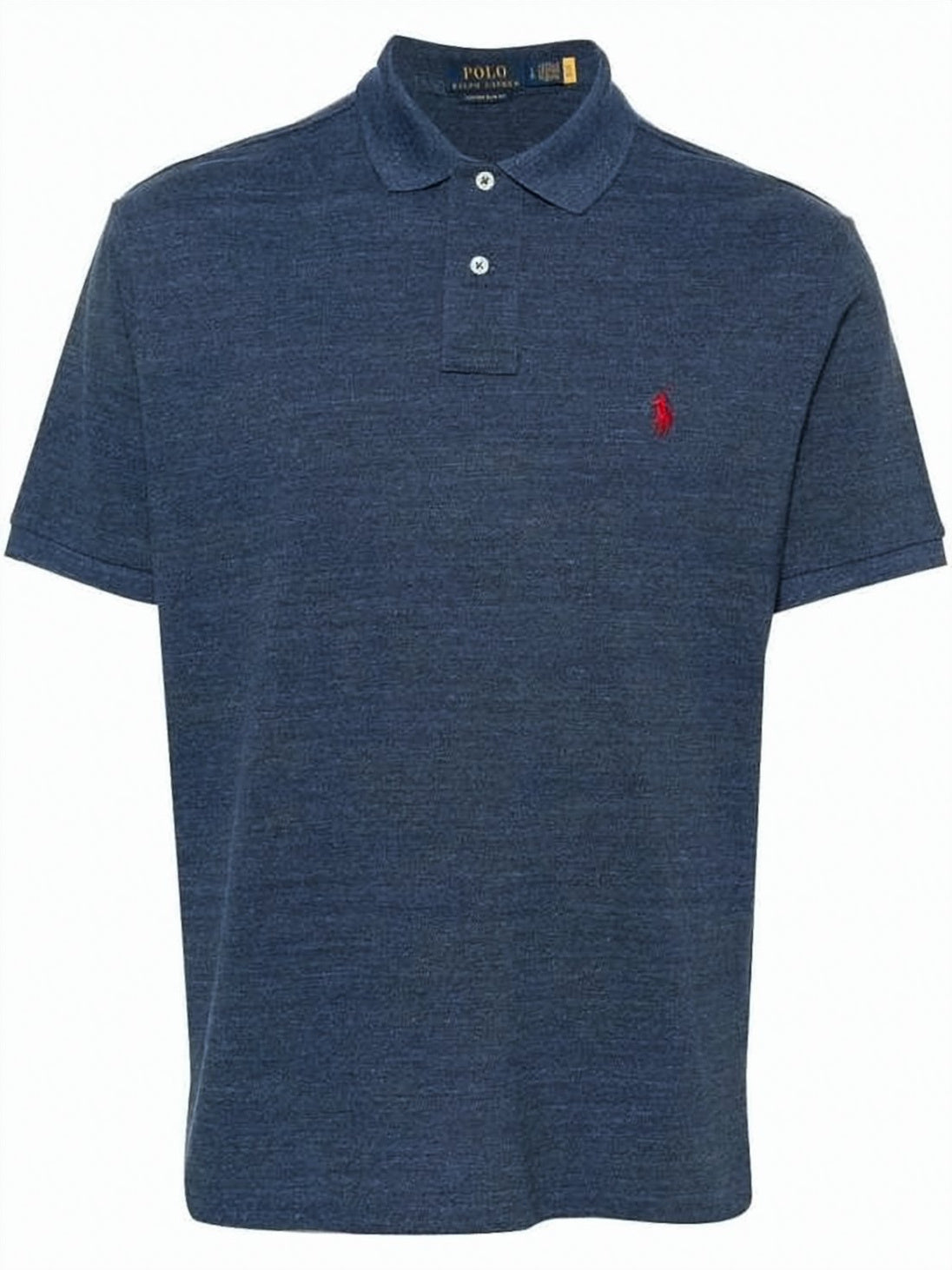 Classic Short-Sleeve Polo Shirt with Heathered Texture