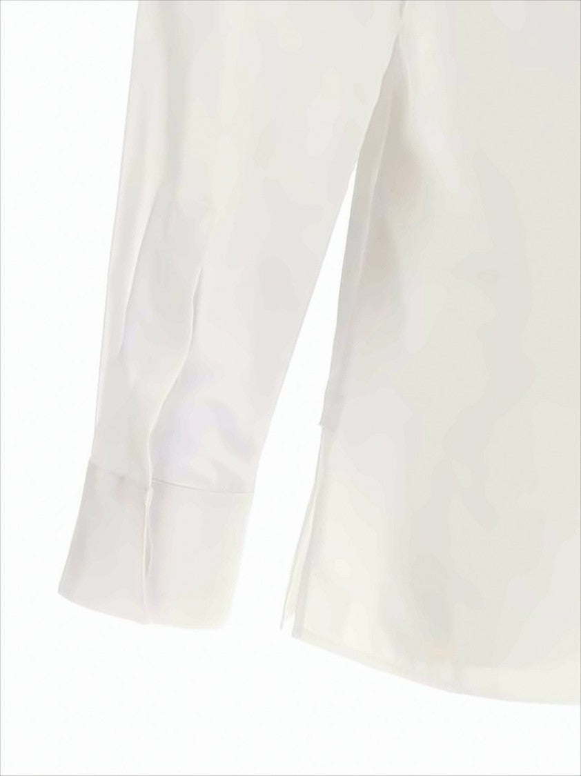 Tailored Long-Sleeve Shirt with Concealed Placket and Minimalist Detail
