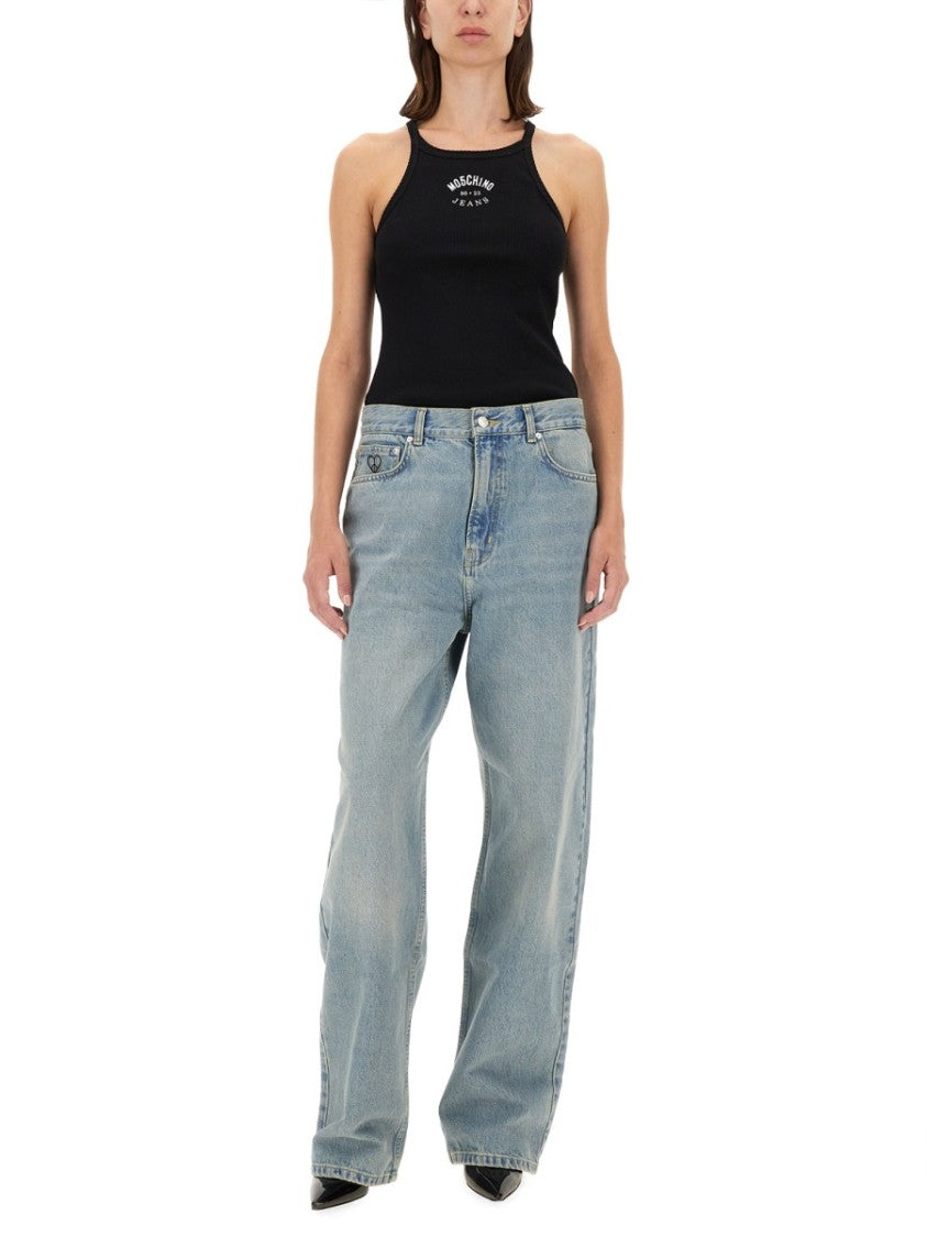 Relaxed Wide-Leg Denim Pants