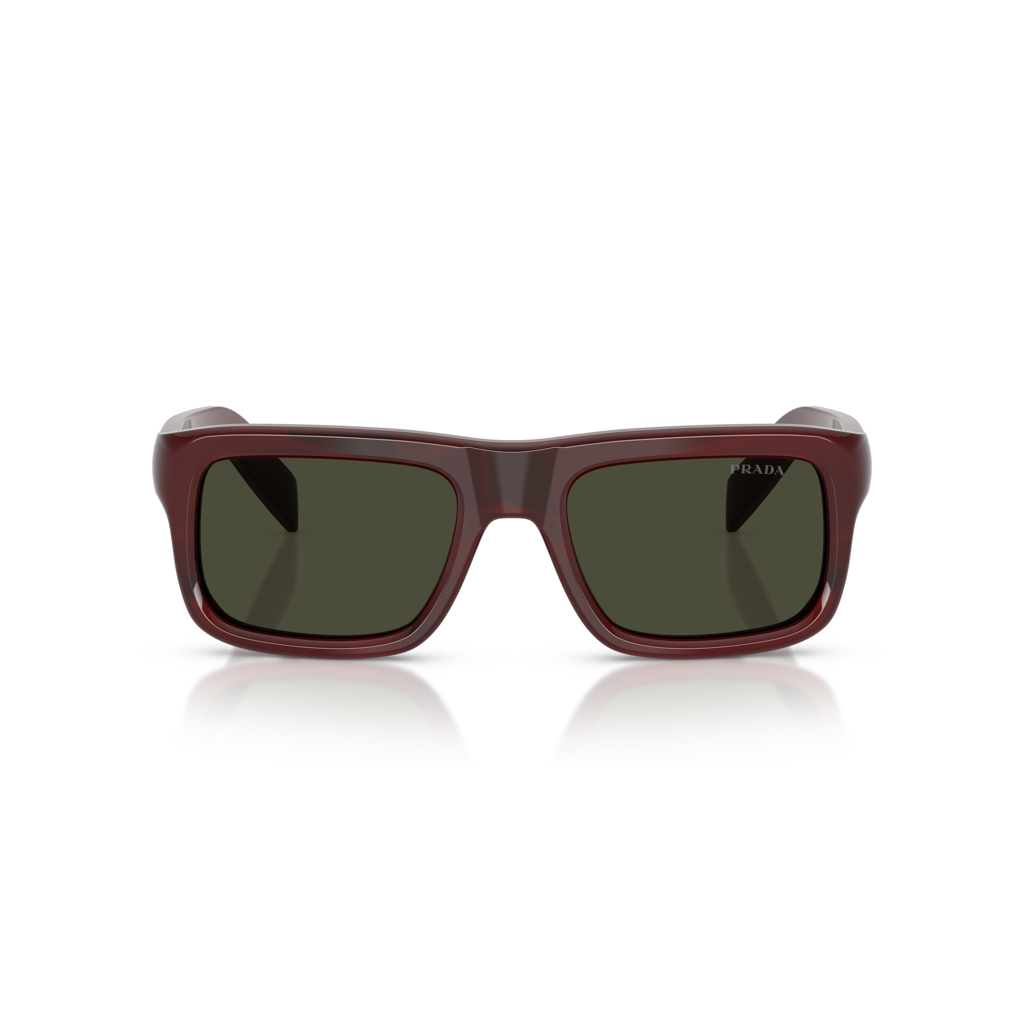 0pr D11s Thick Burgundy Rectangular Acetate Sunglasses