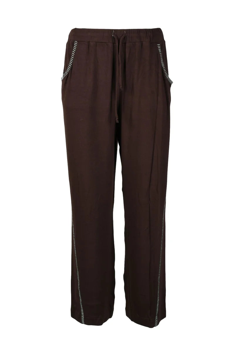 Trousers Viscose Elastane - Brown