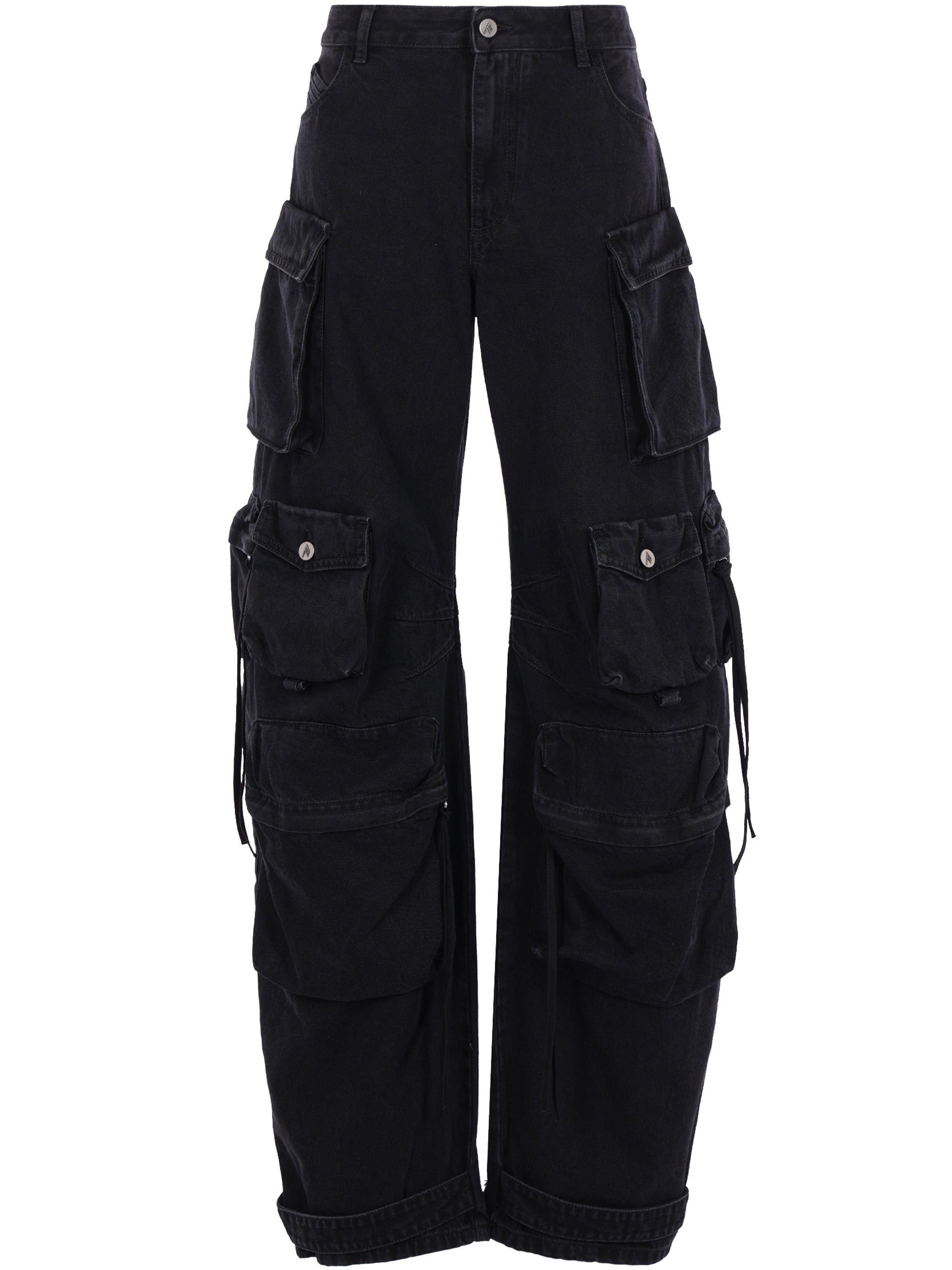 Wide-Leg Cargo Jeans with Classic Waistband and Flap Pockets