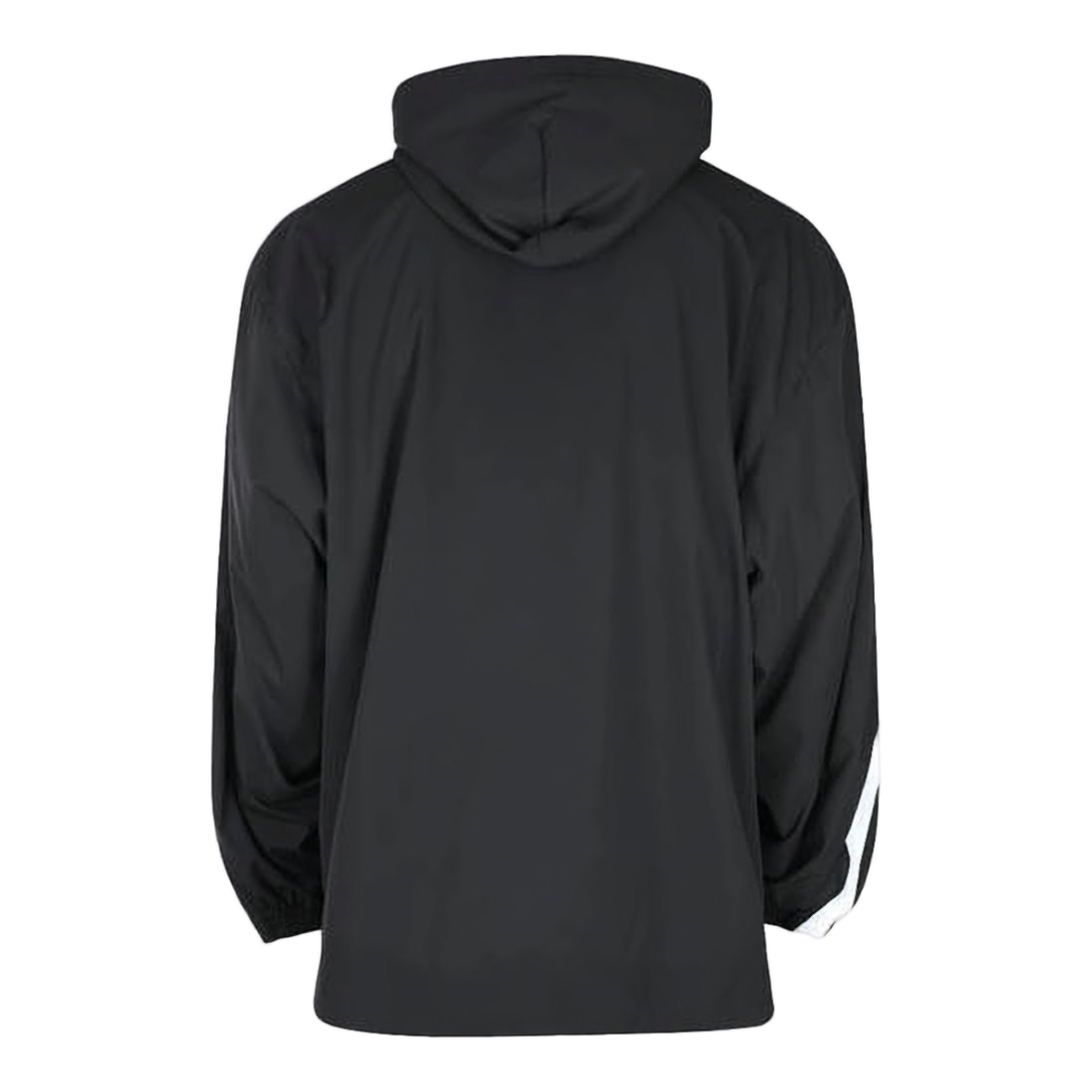 Hooded Black Jacket with Chevron Stripes