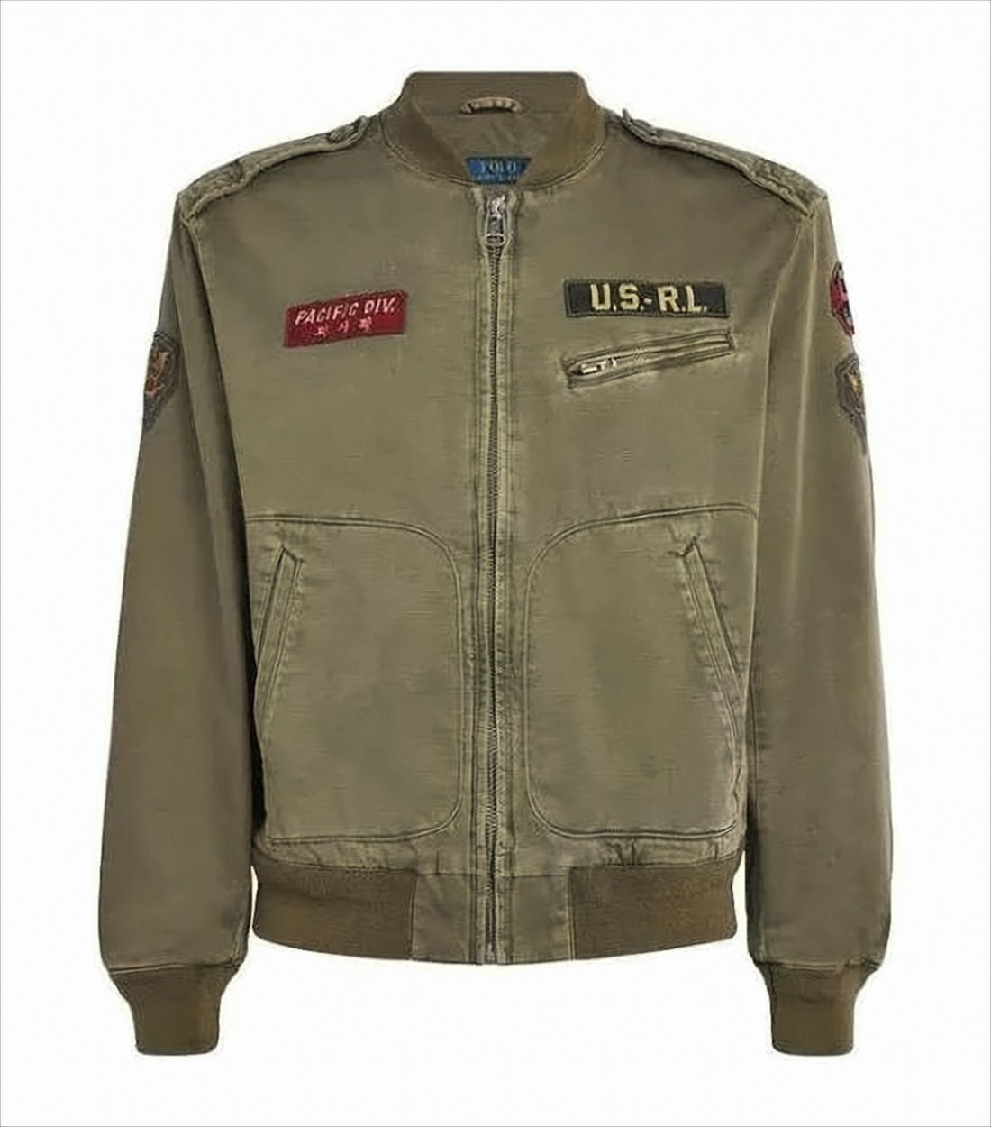 Military-Inspired Bomber Jacket With Vintage Embellishments