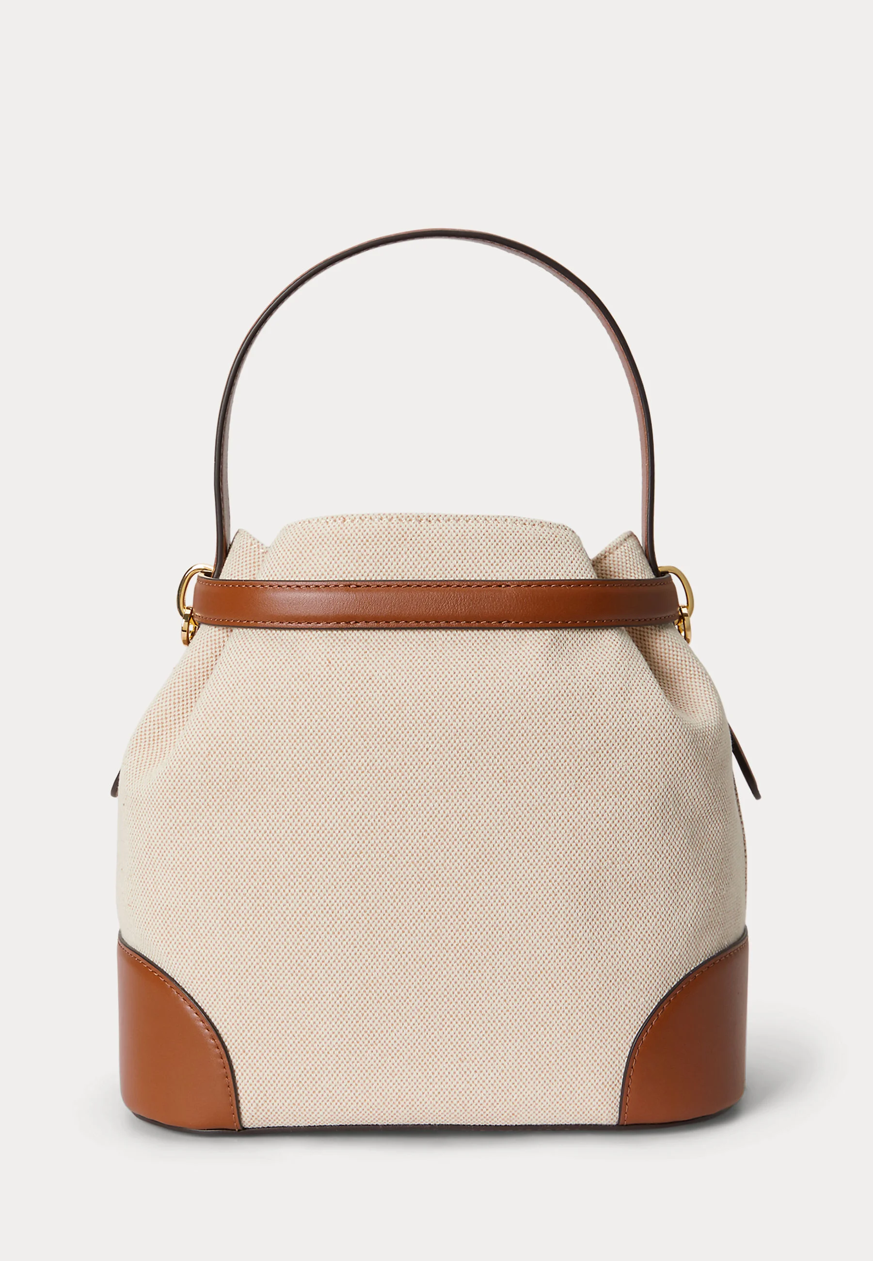 Structured Handbag with Textured Fabric and Leather Accents