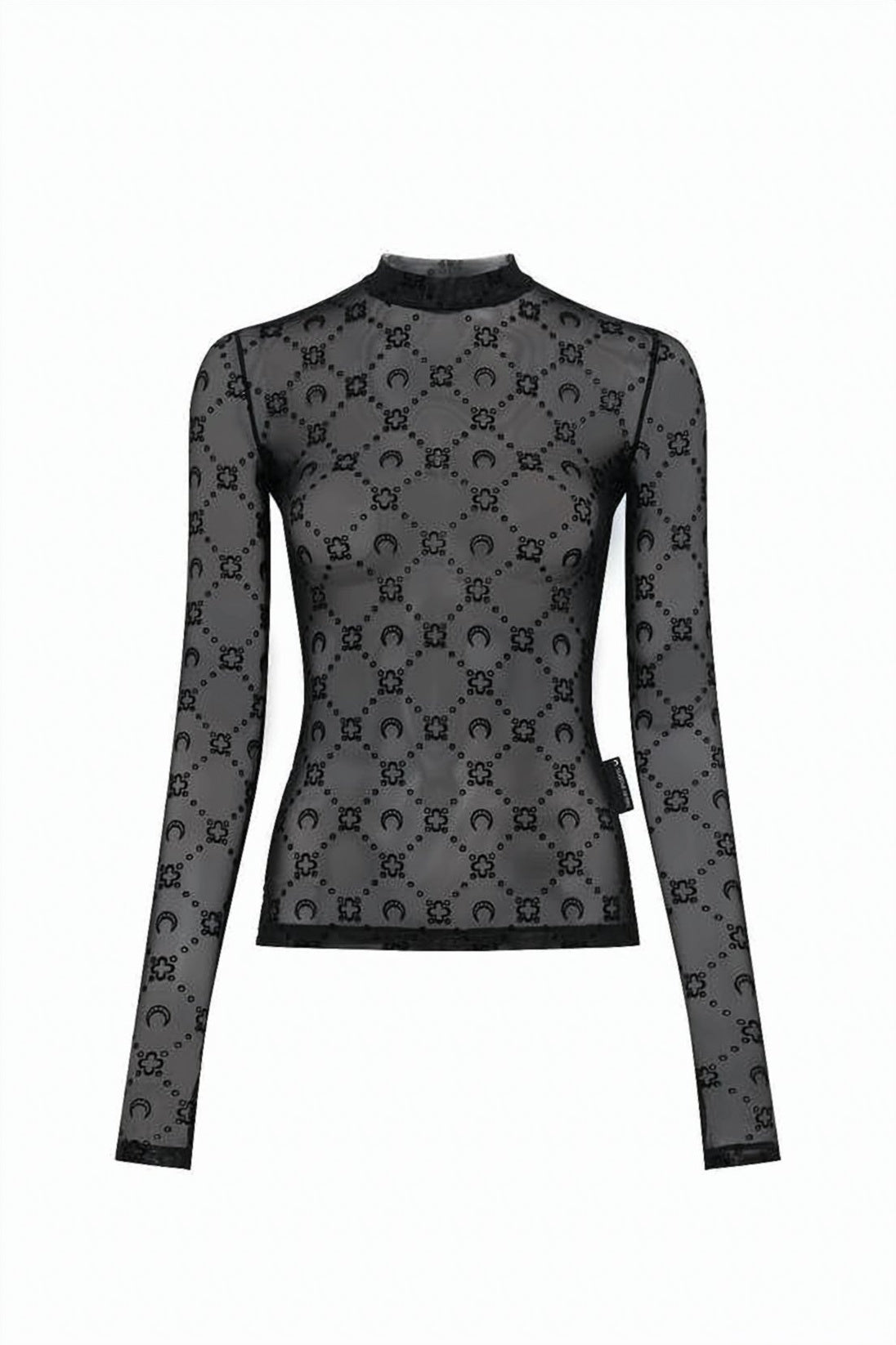 Fitted Sheer Long-Sleeve Top