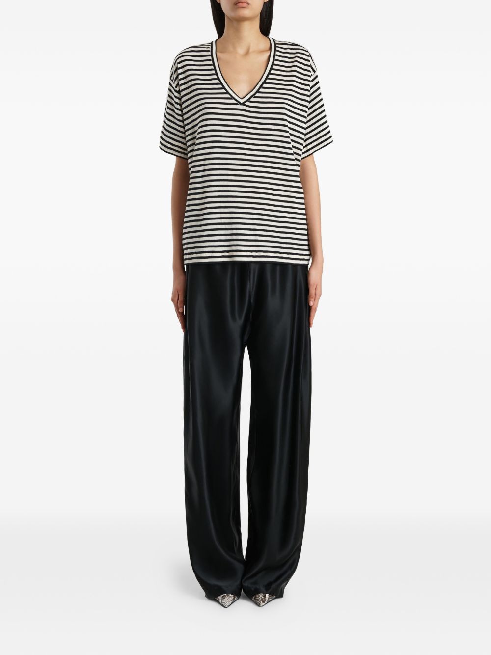 White Short-Sleeve Striped NY T-shirt