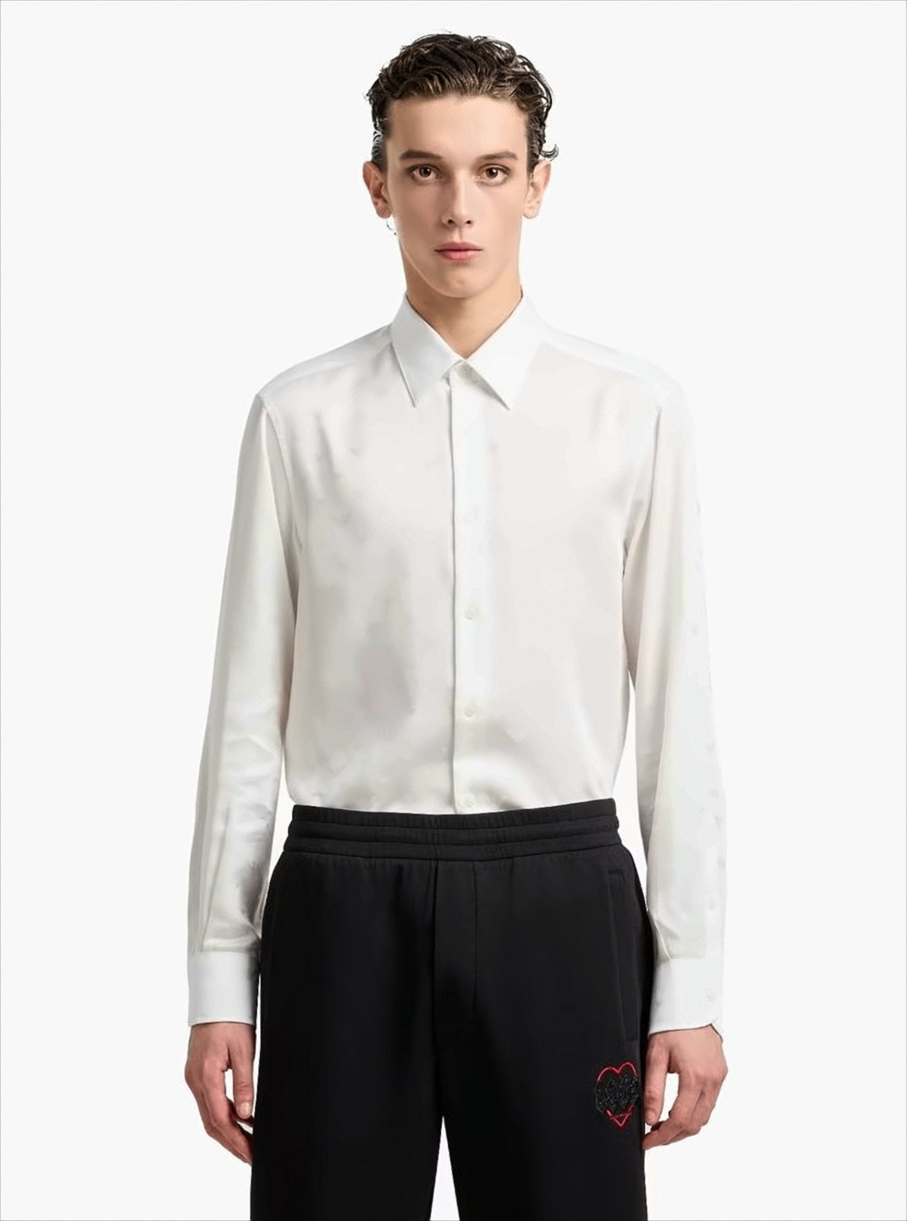Lyocell Jacquard Shirt With All-Over Eagles