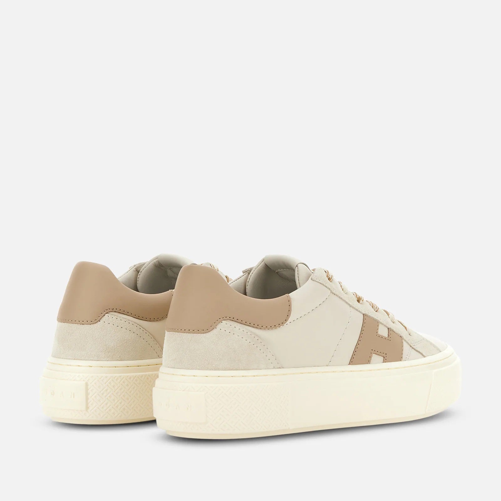 Ivory Taupe H705 Allacciato H Leather Lace-Up