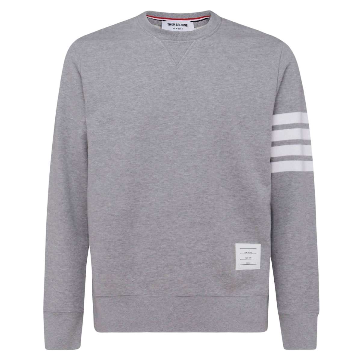 Grey Crewneck Sweater with Signature Details