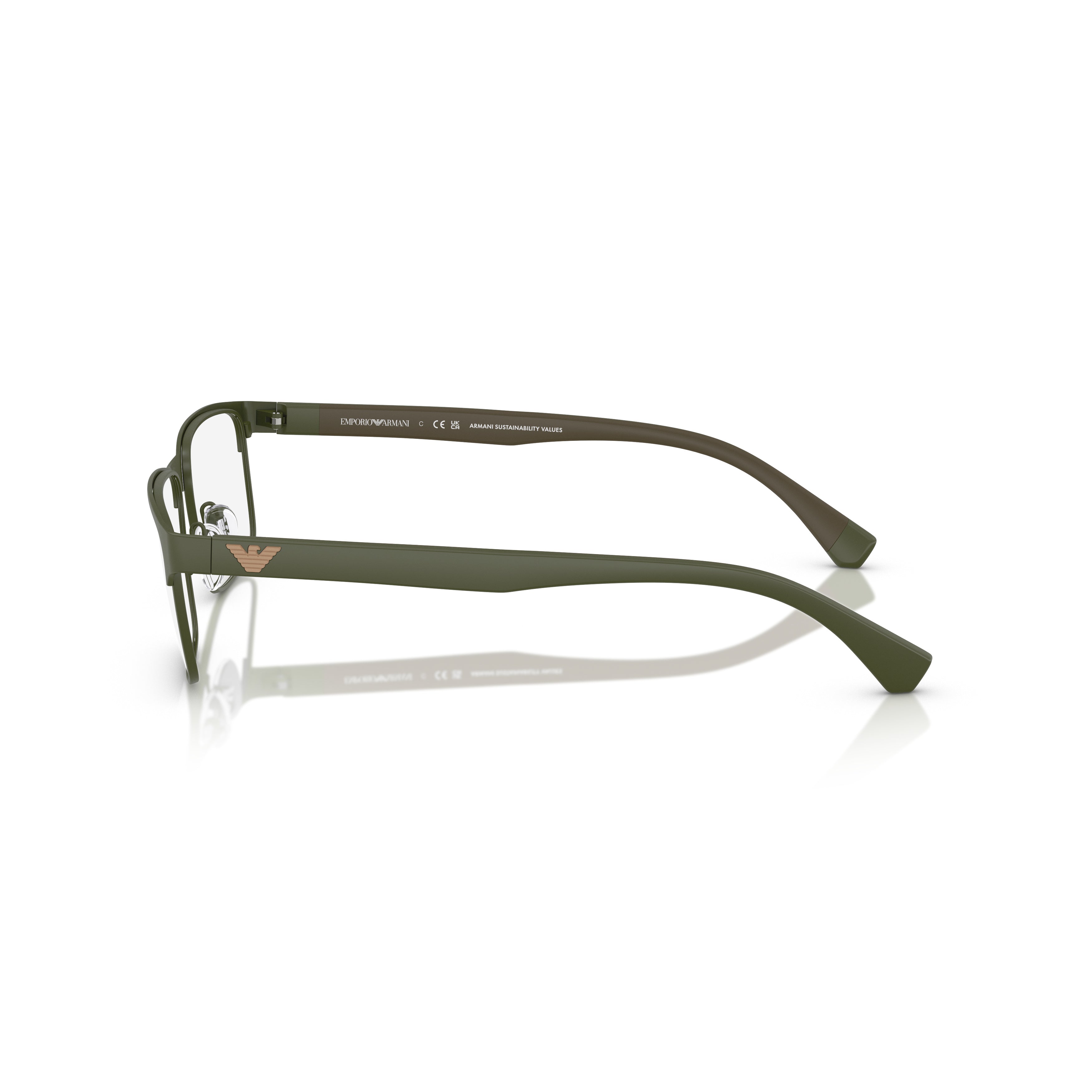 0ea1105 Rectangular Matte Metal Eyeglasses with Adjustable Nose Pads
