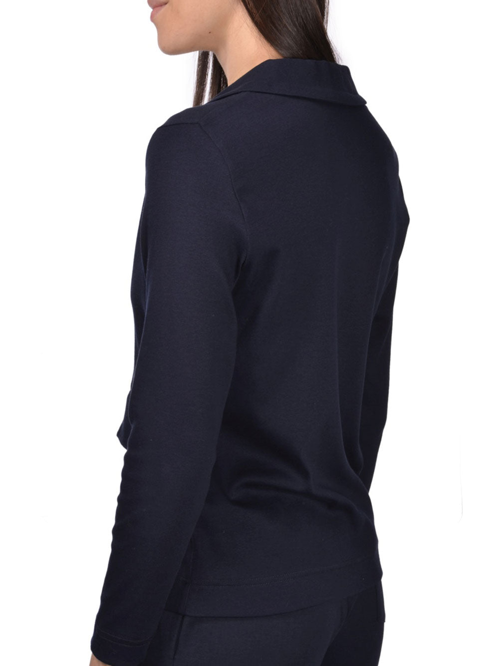 Black Giacchina Tailored Cotton V-Neck Jacket