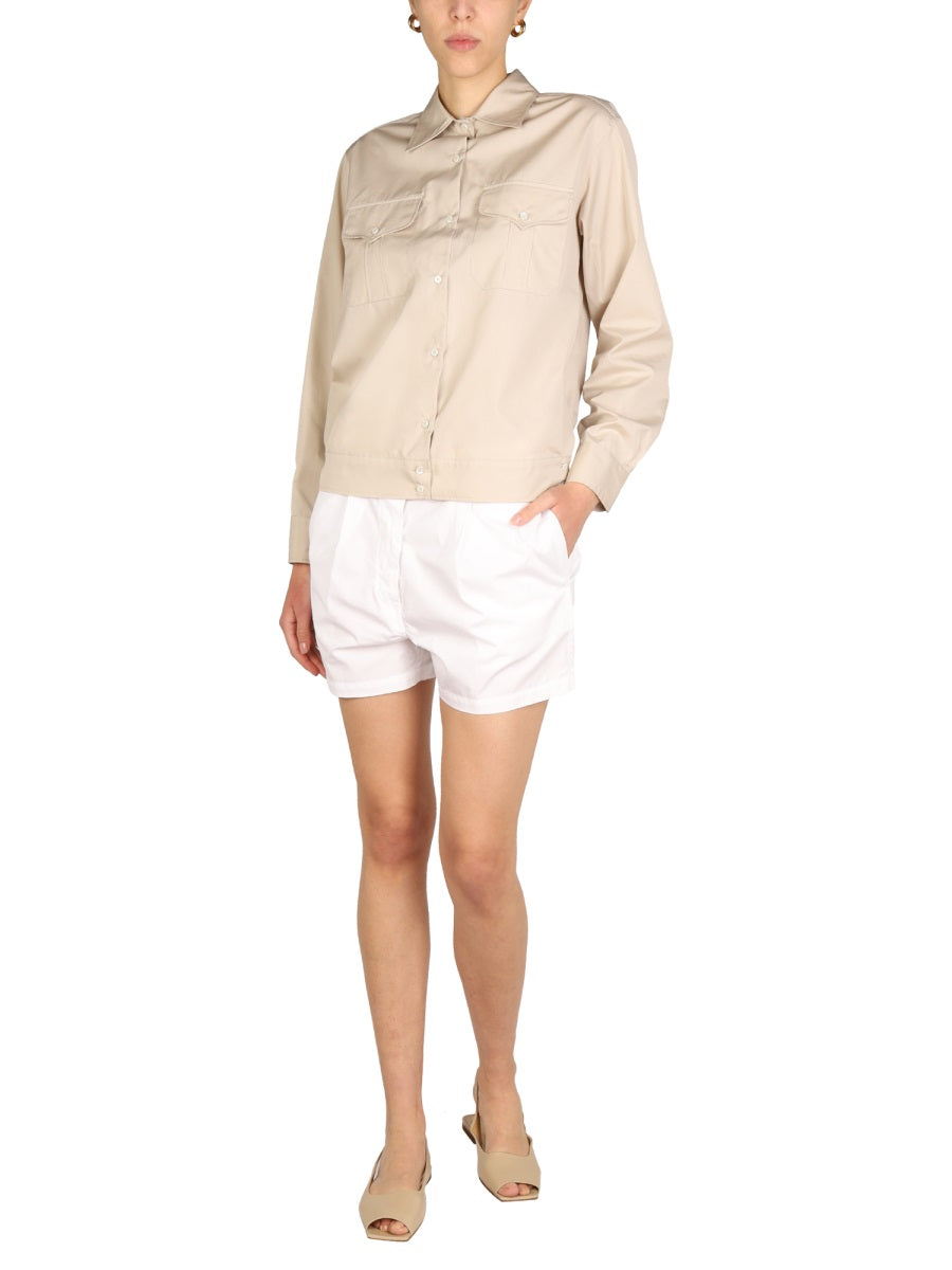 Pointed Collar Cotton Shirt