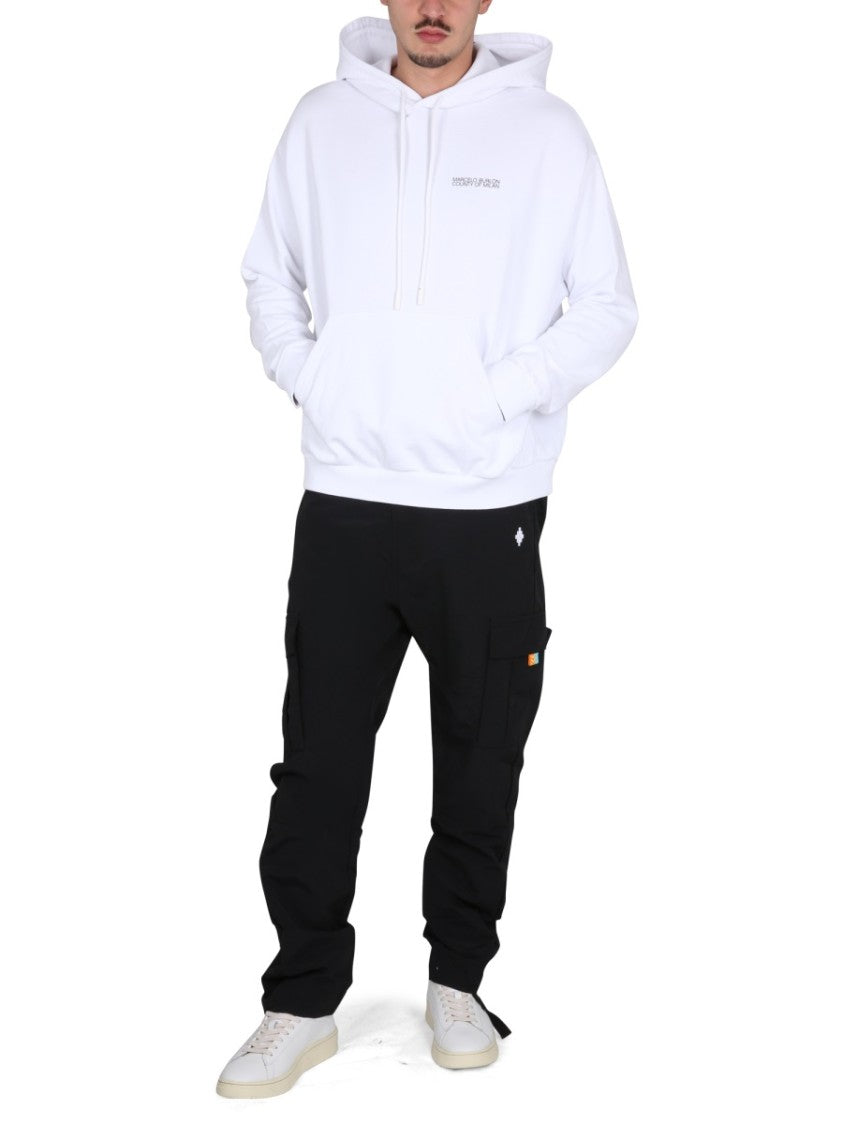 Cotton Hoodie With Drawstring Hood And Graphic Design