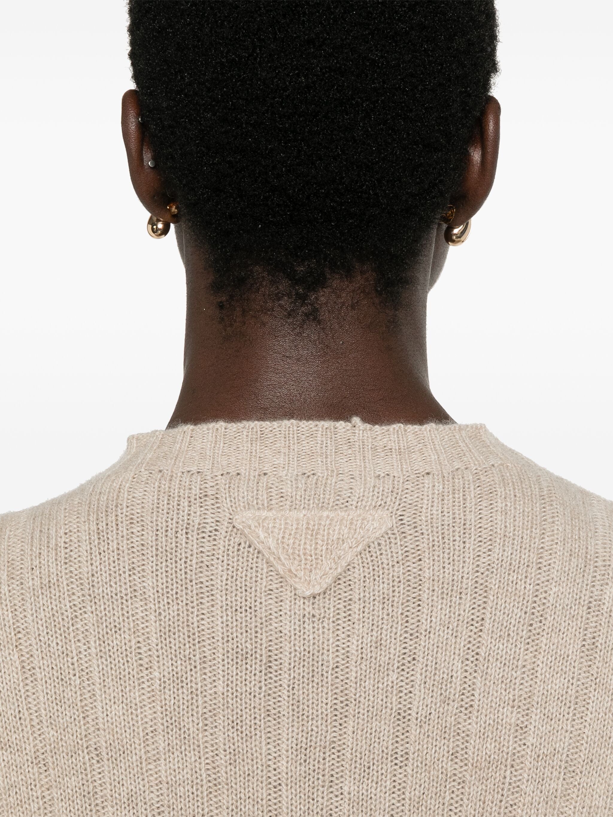 Regenerated Cashmere Cropped Ribbed Sweater
