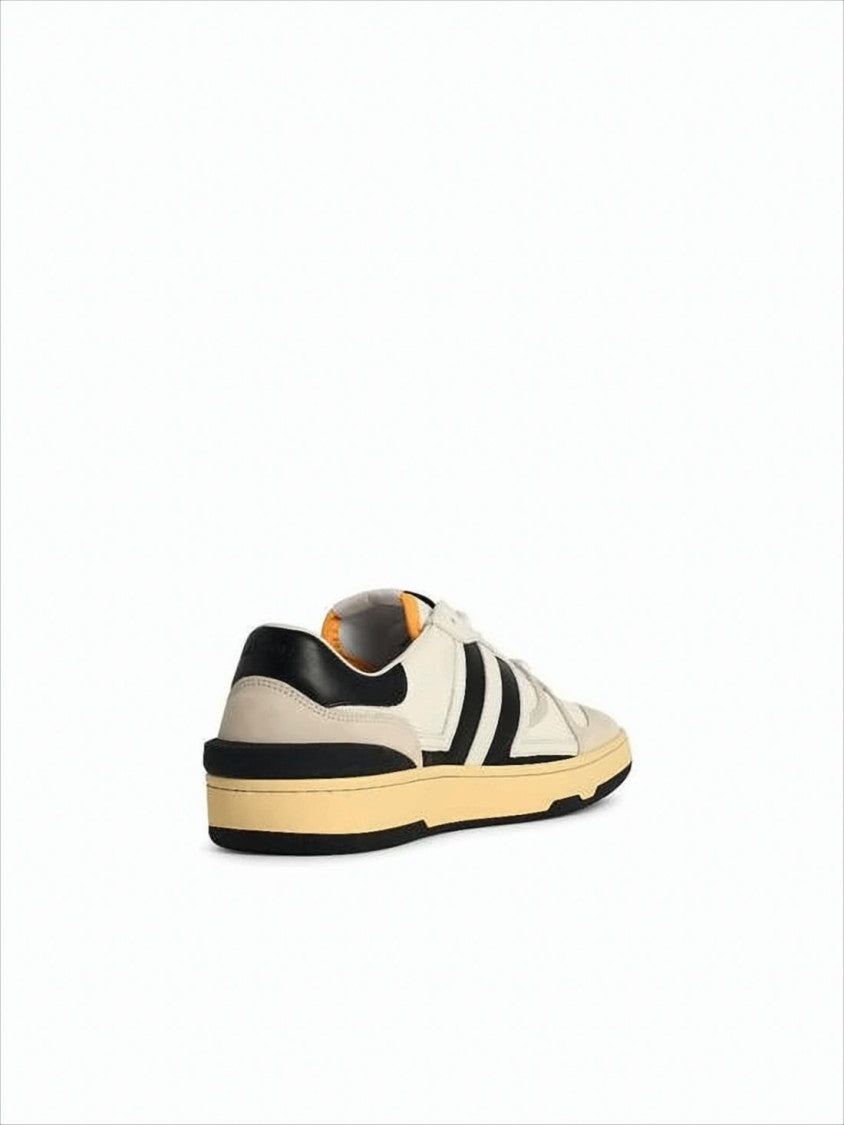 Low-Top Sneakers with Suede and Smooth Leather Accents