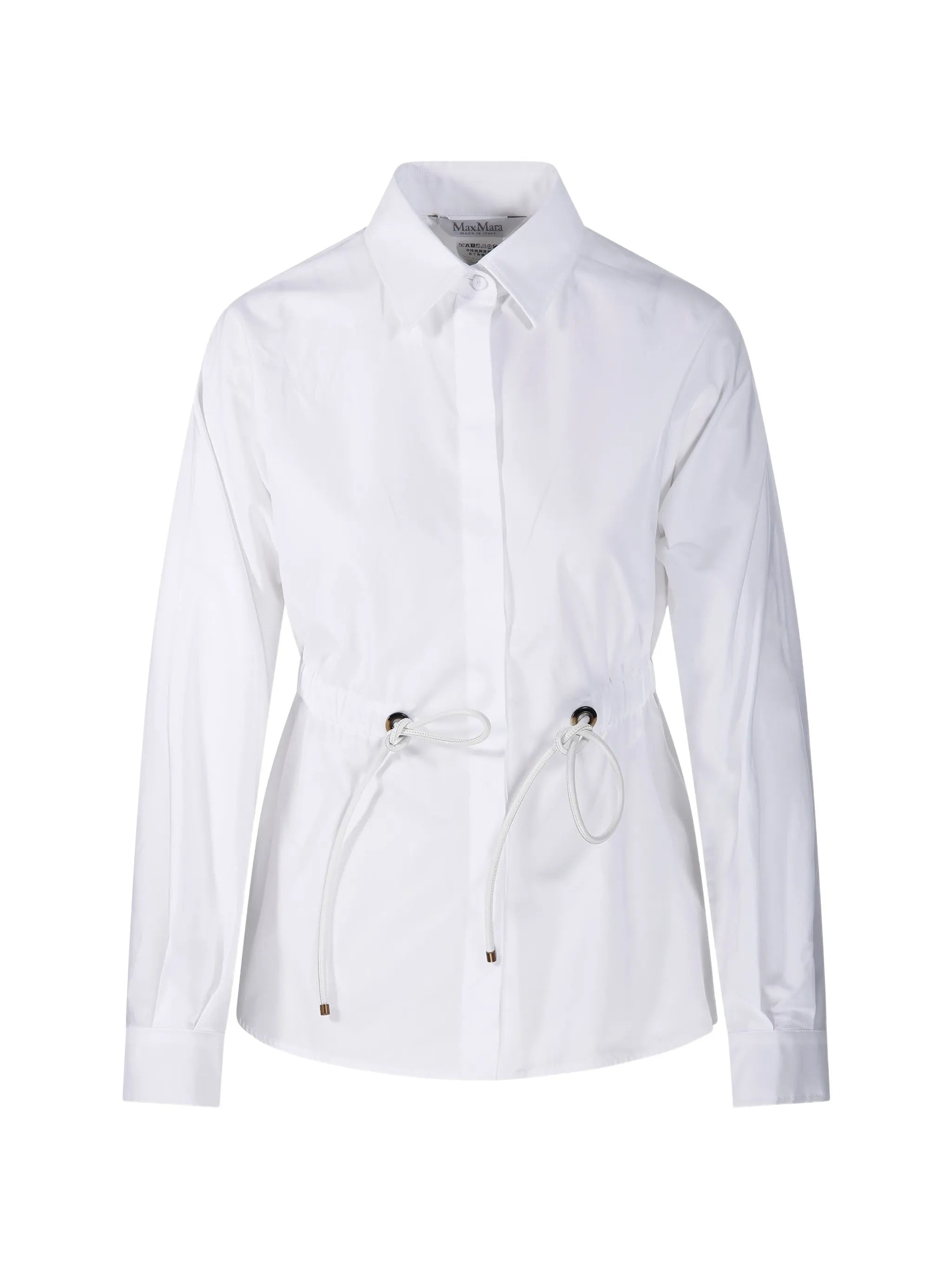 White Tazzina Long-Sleeve Cotton Shirt