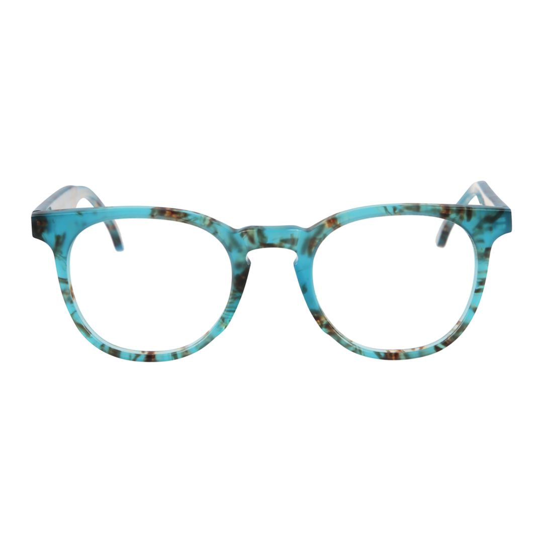Kuba Translucent Turquoise and Marbled Frame Eyeglasses