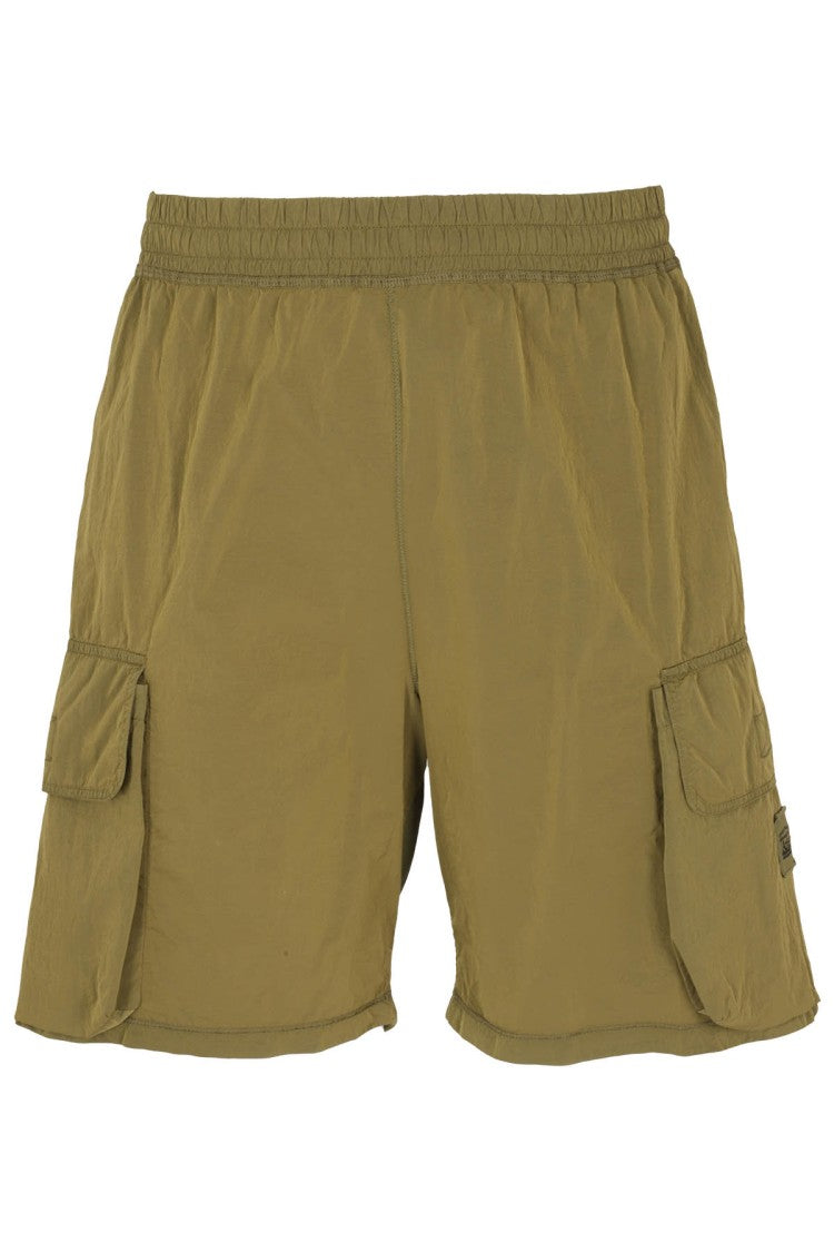 Olive Green Nylon Hybrid Sweashort