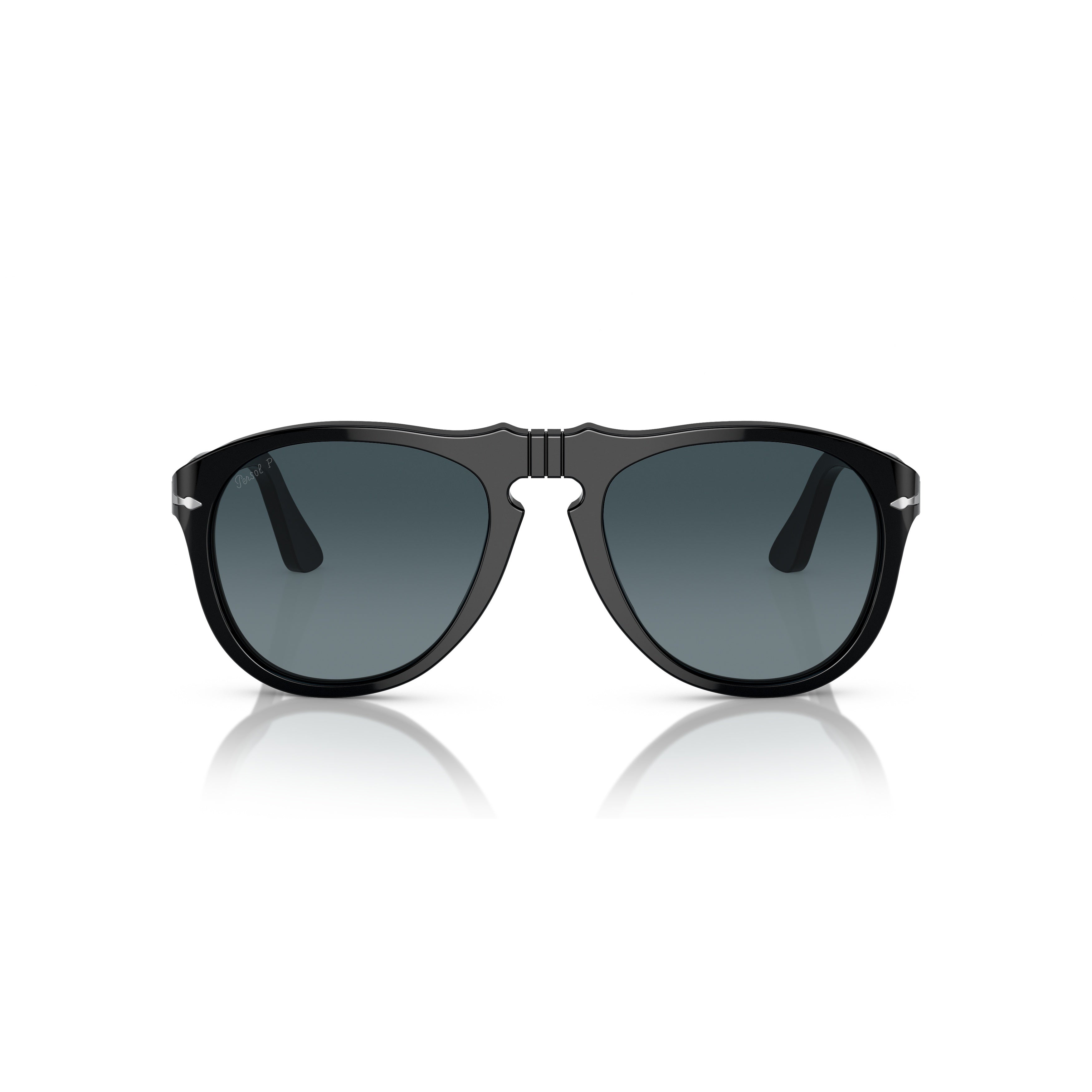 0po0649 Classic Aviator Sunglasses with Glossy Black Frame