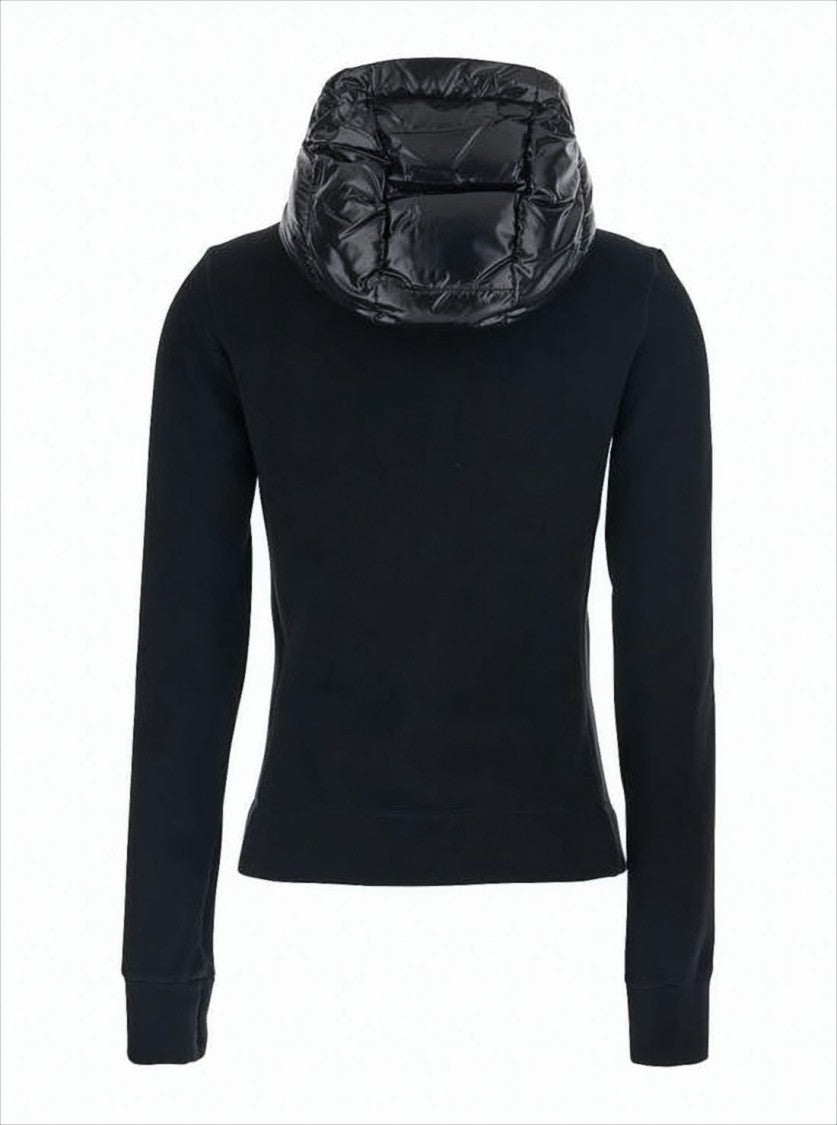 Fitted Black Quilted Jacket with Front