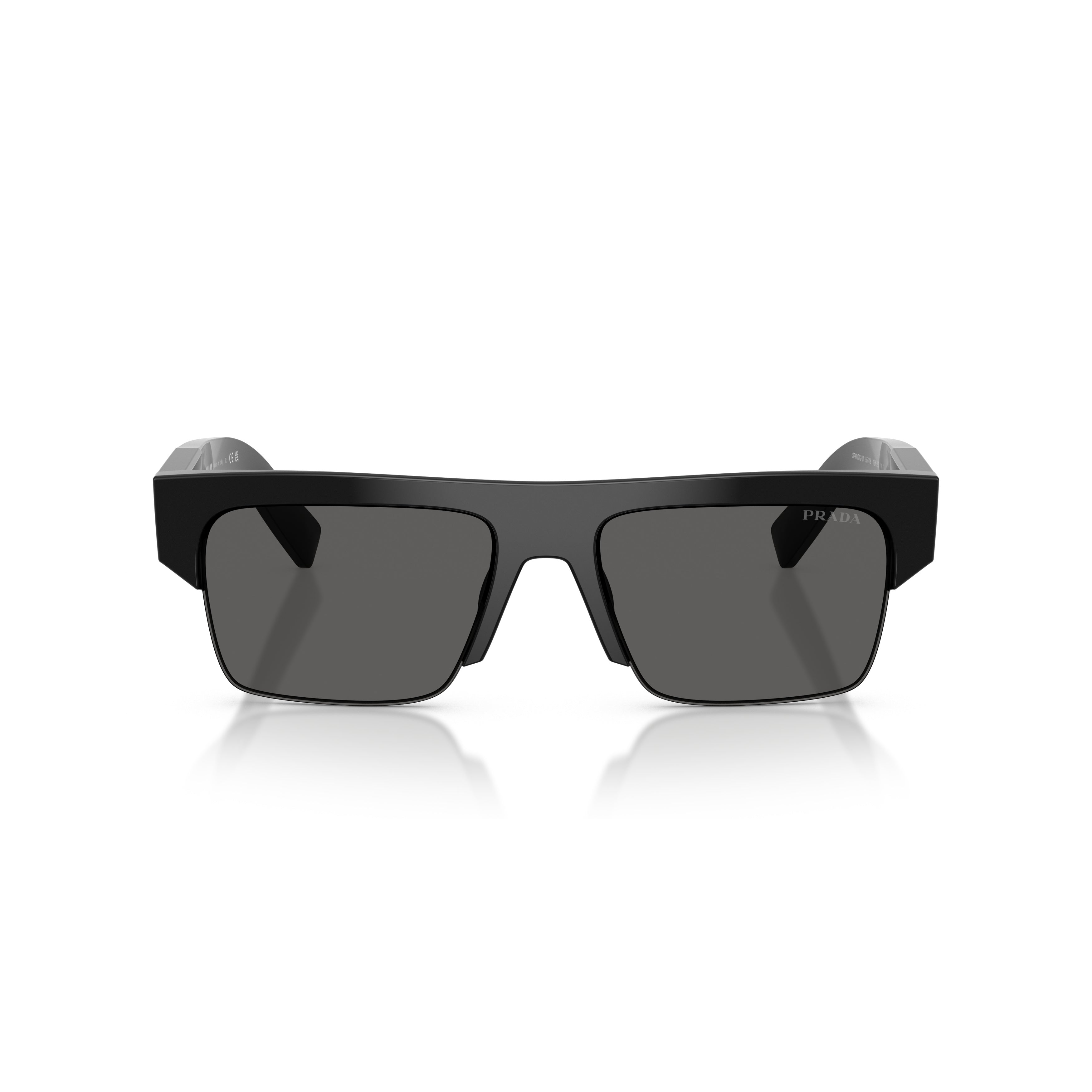 0pr D12su Bold Rectangular Black Acetate Sunglasses