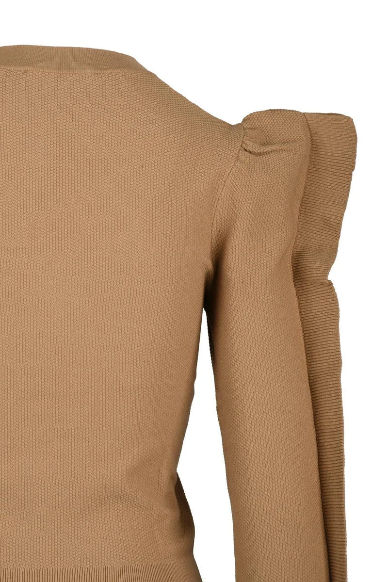 Max Piquet Viscose Polyester Top - Beige