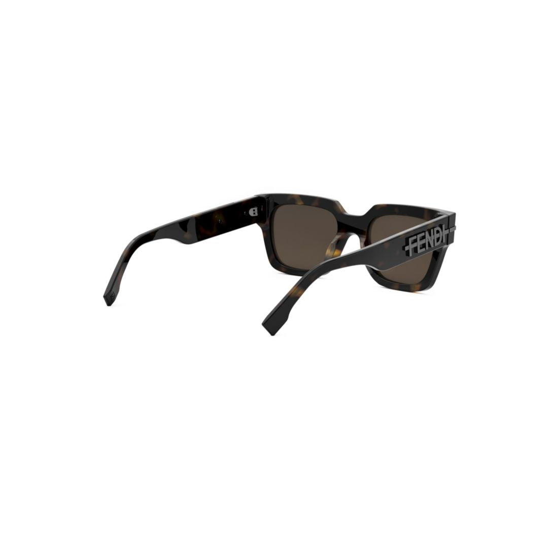 Fe40078i Bold Rectangular Tortoiseshell Sunglasses
