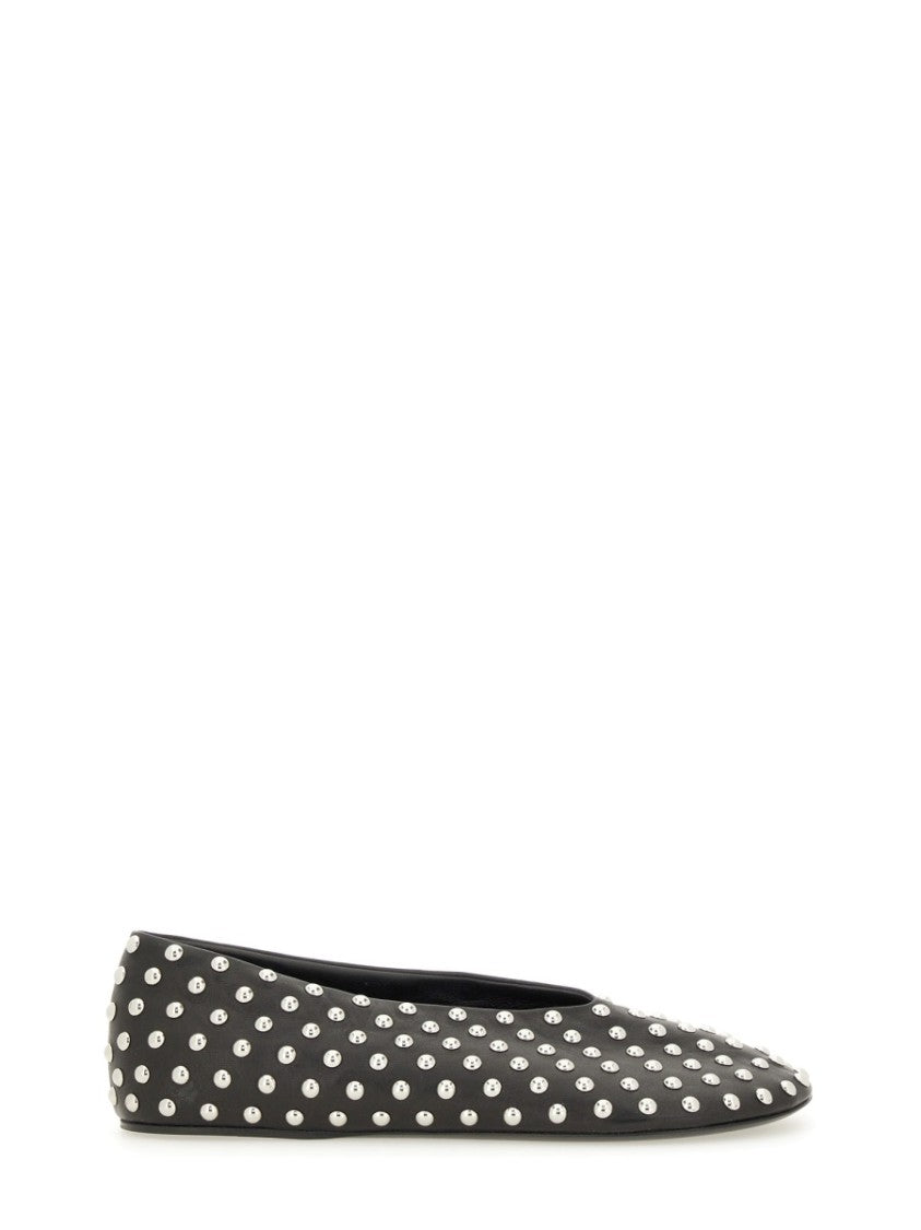Nappa Ballerina Flats With Metallic Studs