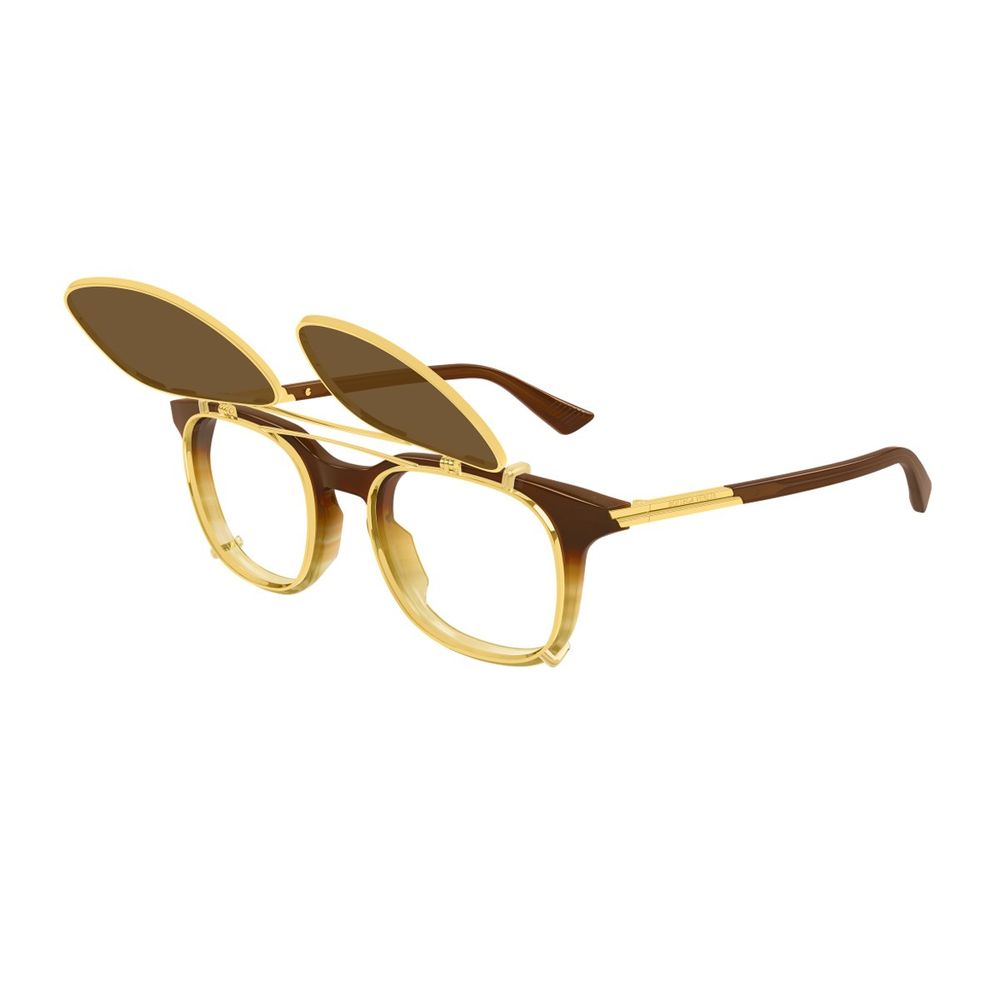 Bv1429S Ribbon Line Rectangular Brown Eyeglasses