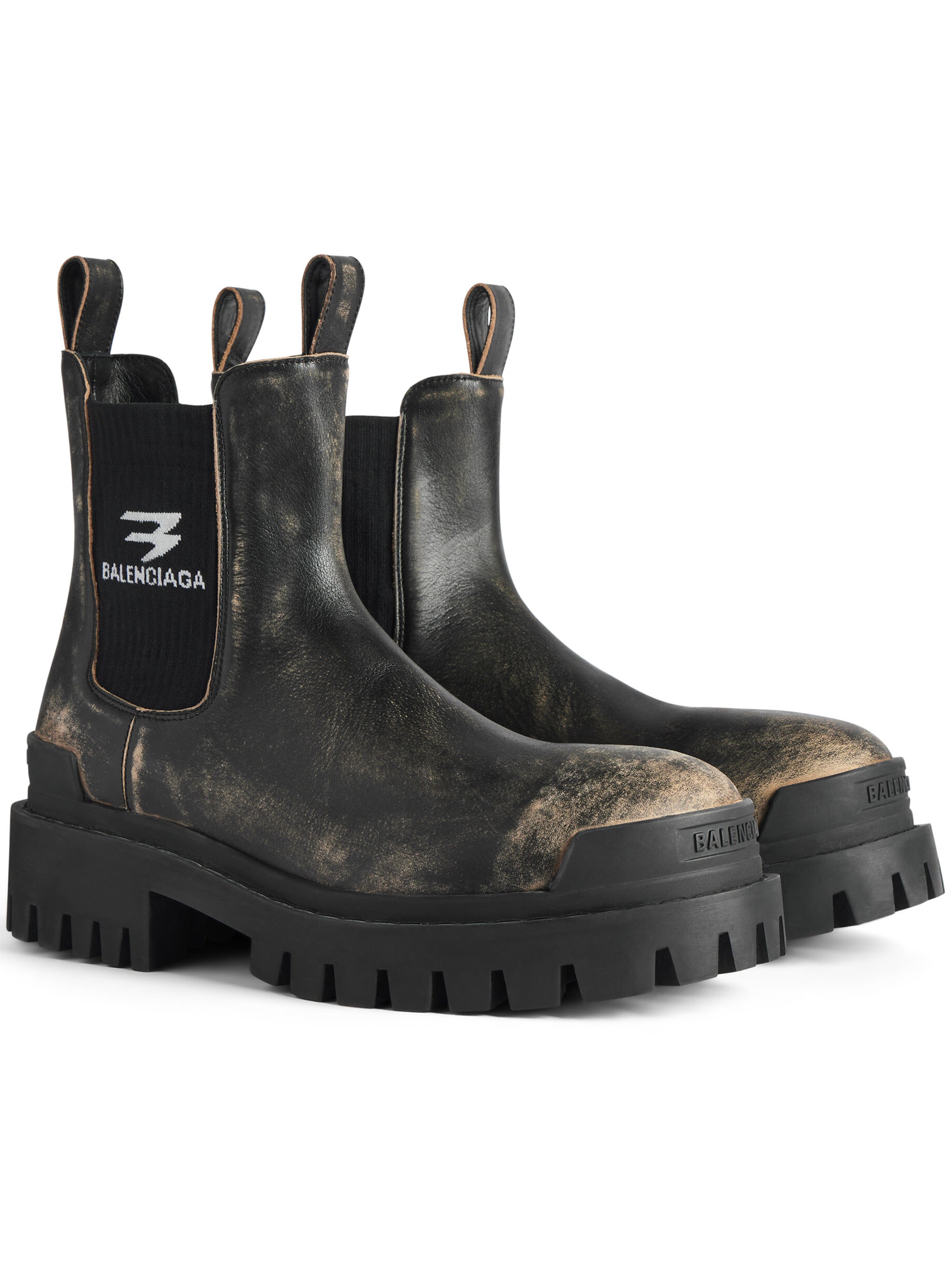 Black Strike Chels Chunky Leather Boots