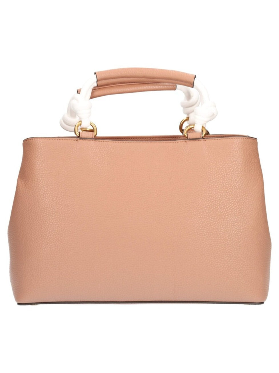 Beige Handbag In Brown Textured Eco-Leather