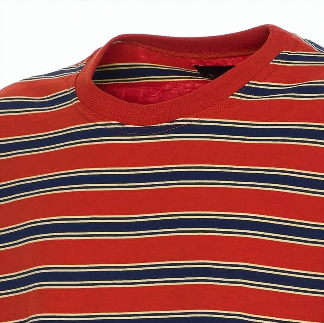 Short-Sleeved Striped T-Shirt with Classic Neckline