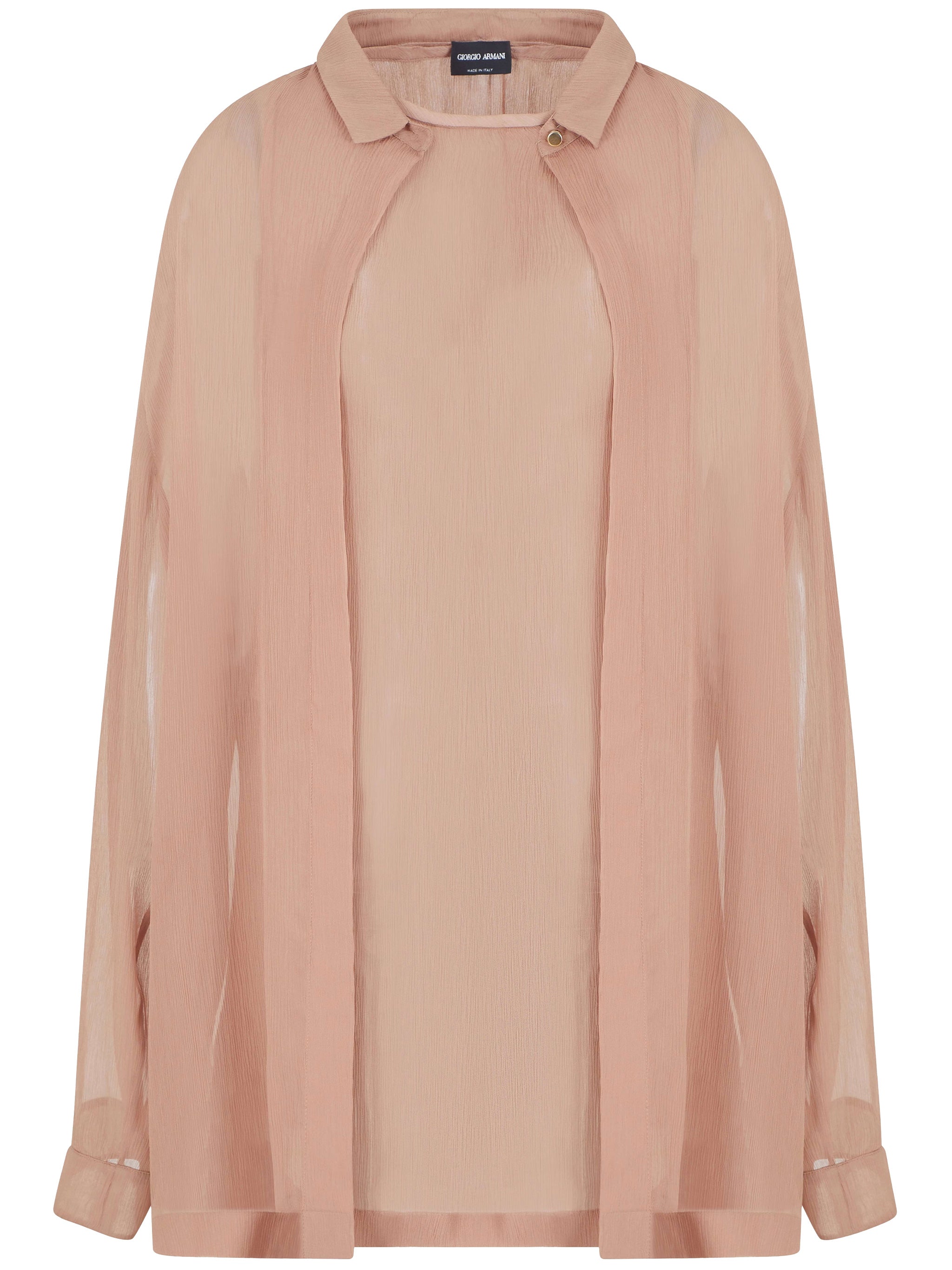 Creponne Silk Pointed Collar Fluid Shirt