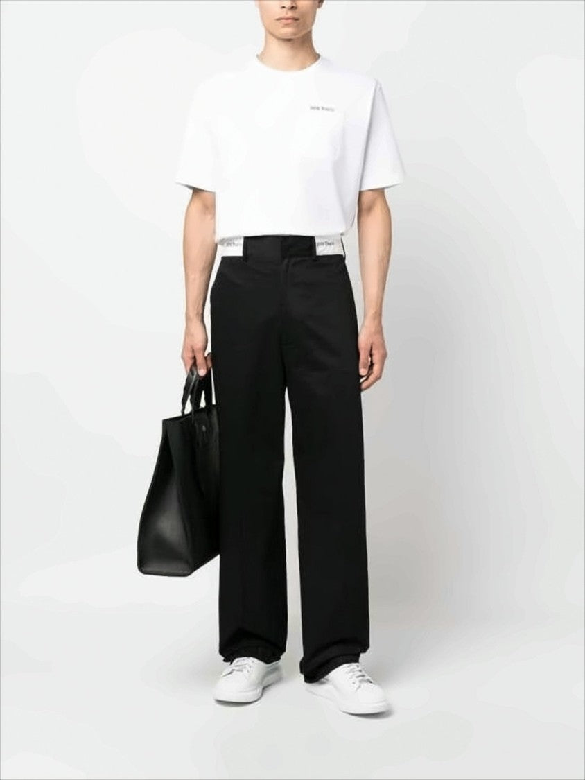 White Crew Neck T-Shirt with Subtle Text Detail
