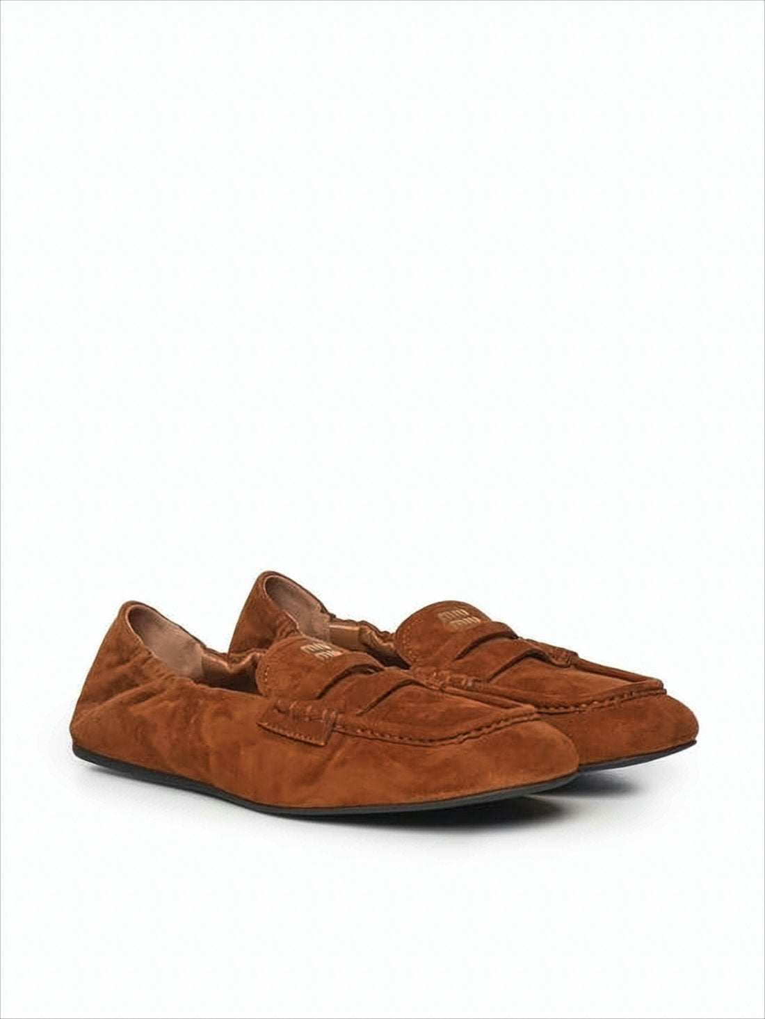 Brown Suede Lambskin Leather Loafers
