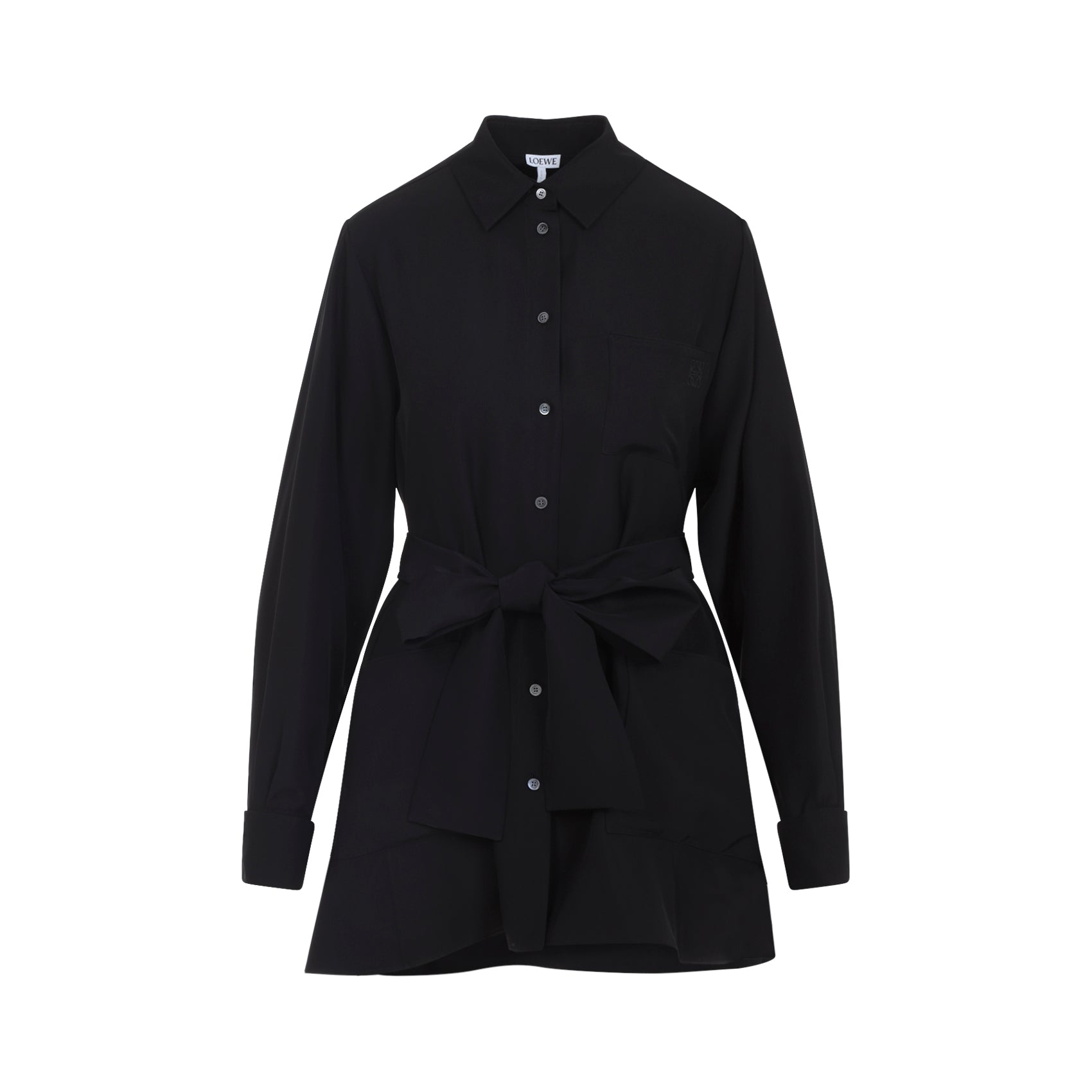 Tailored Cotton Blend Shirt With Bow Detail
