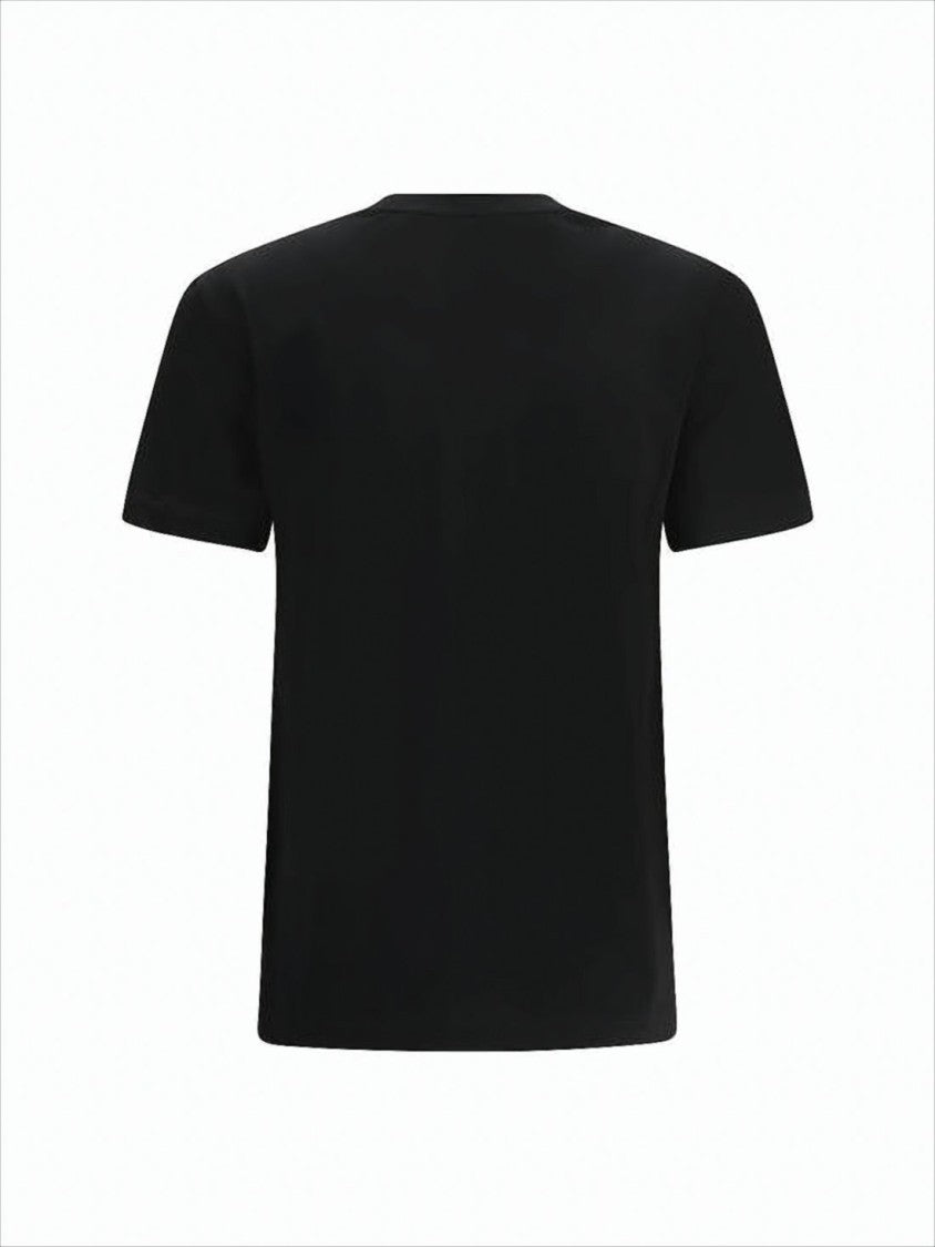 Czarny T-shirt z krótkim rękawem i cekinowym logo z efektem gradientu