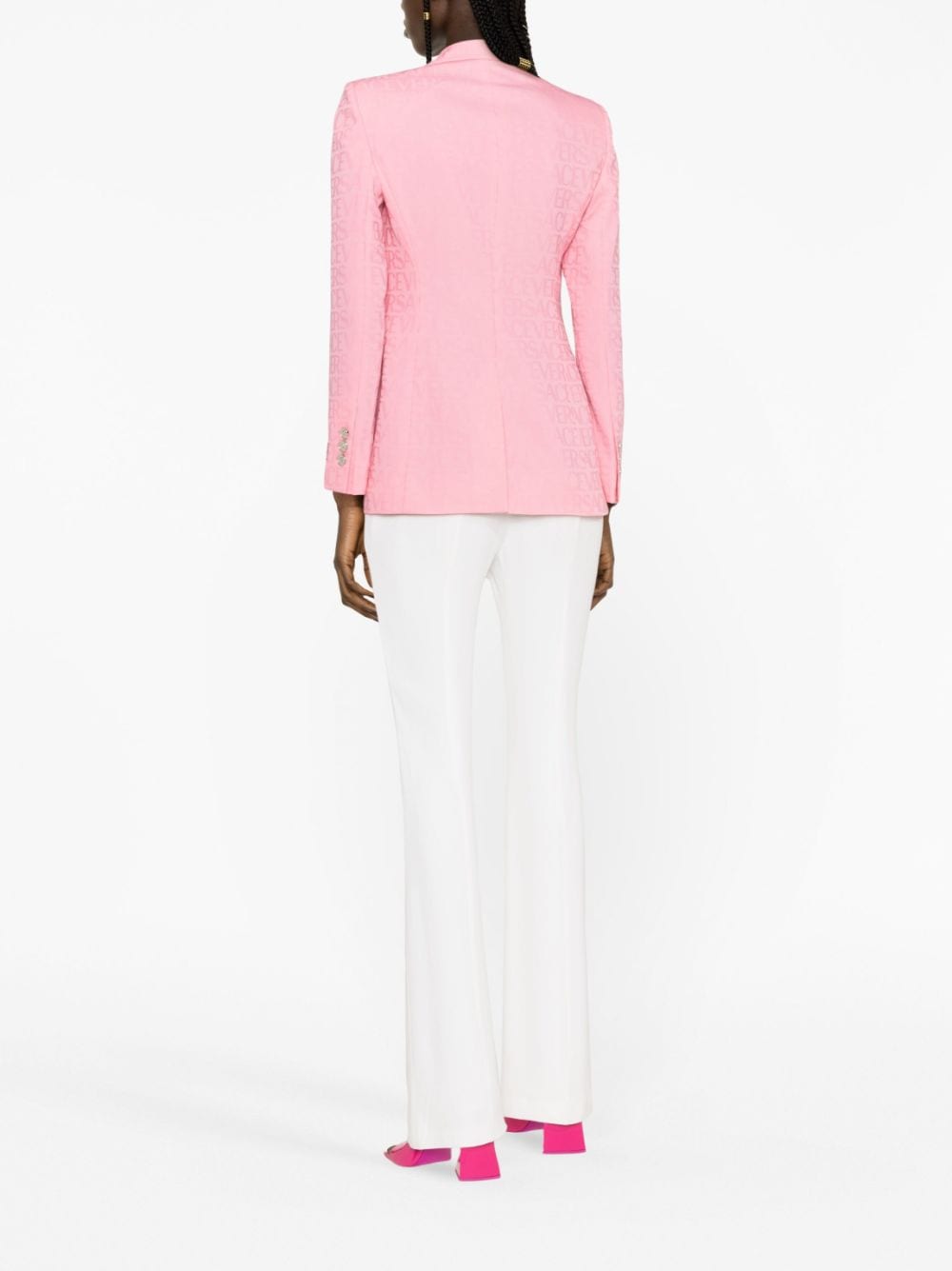 Jacquard Logo-Motif Single-Breasted Blazer