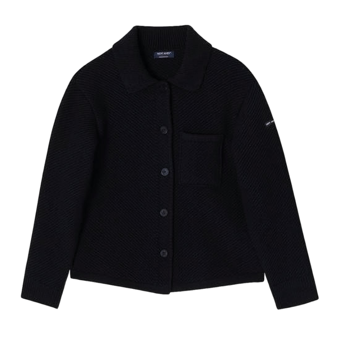 Textured Wool Jacket With Classic Collar And Button-Down Front