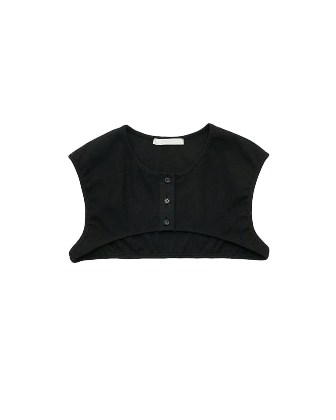 Cropped Black Cardigan with Button Closure